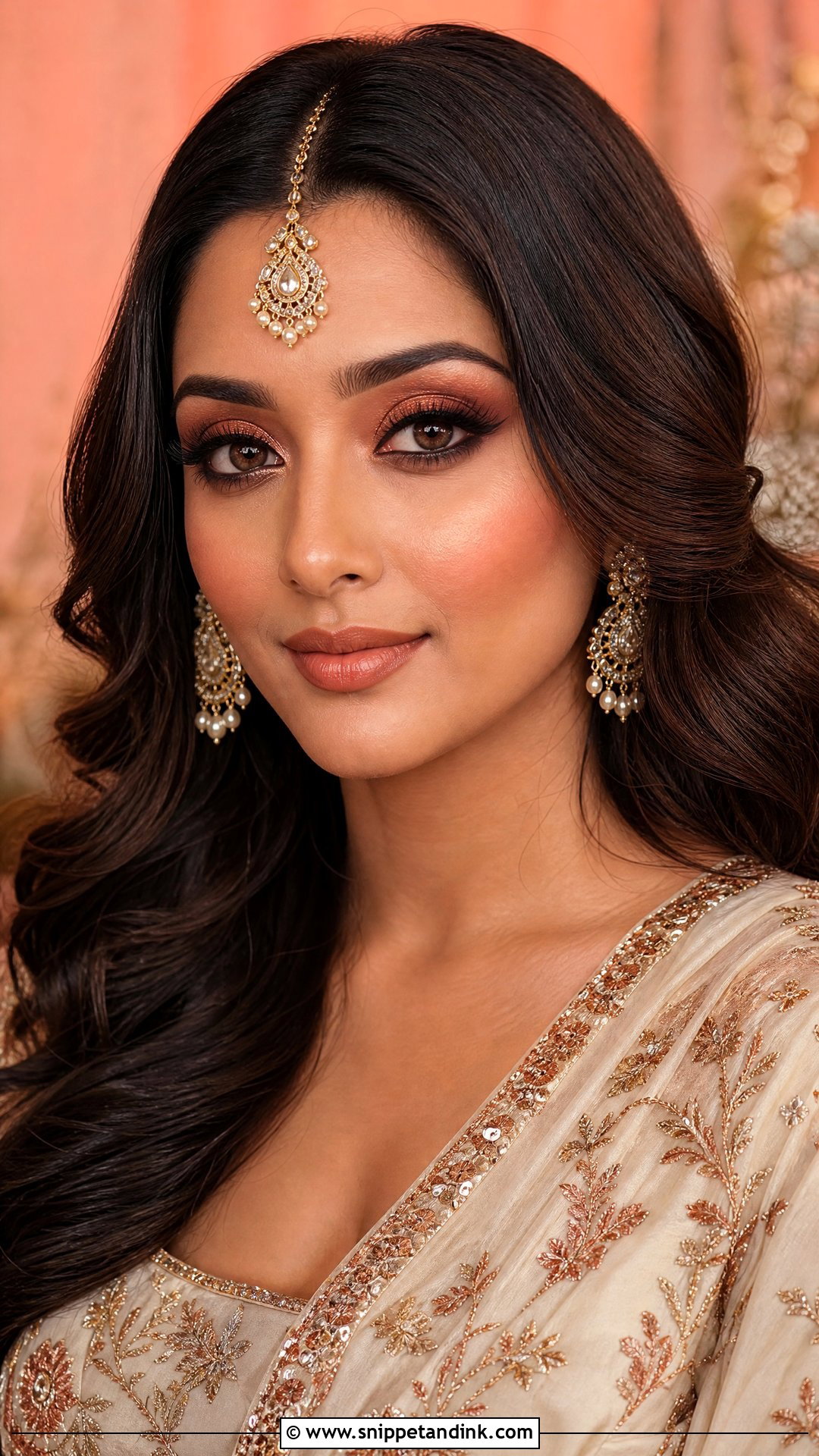 Copper Bridal Makeup For Brown Skin - Snippet and Ink - 20 Brown Girl Bridal Makeup Ideas