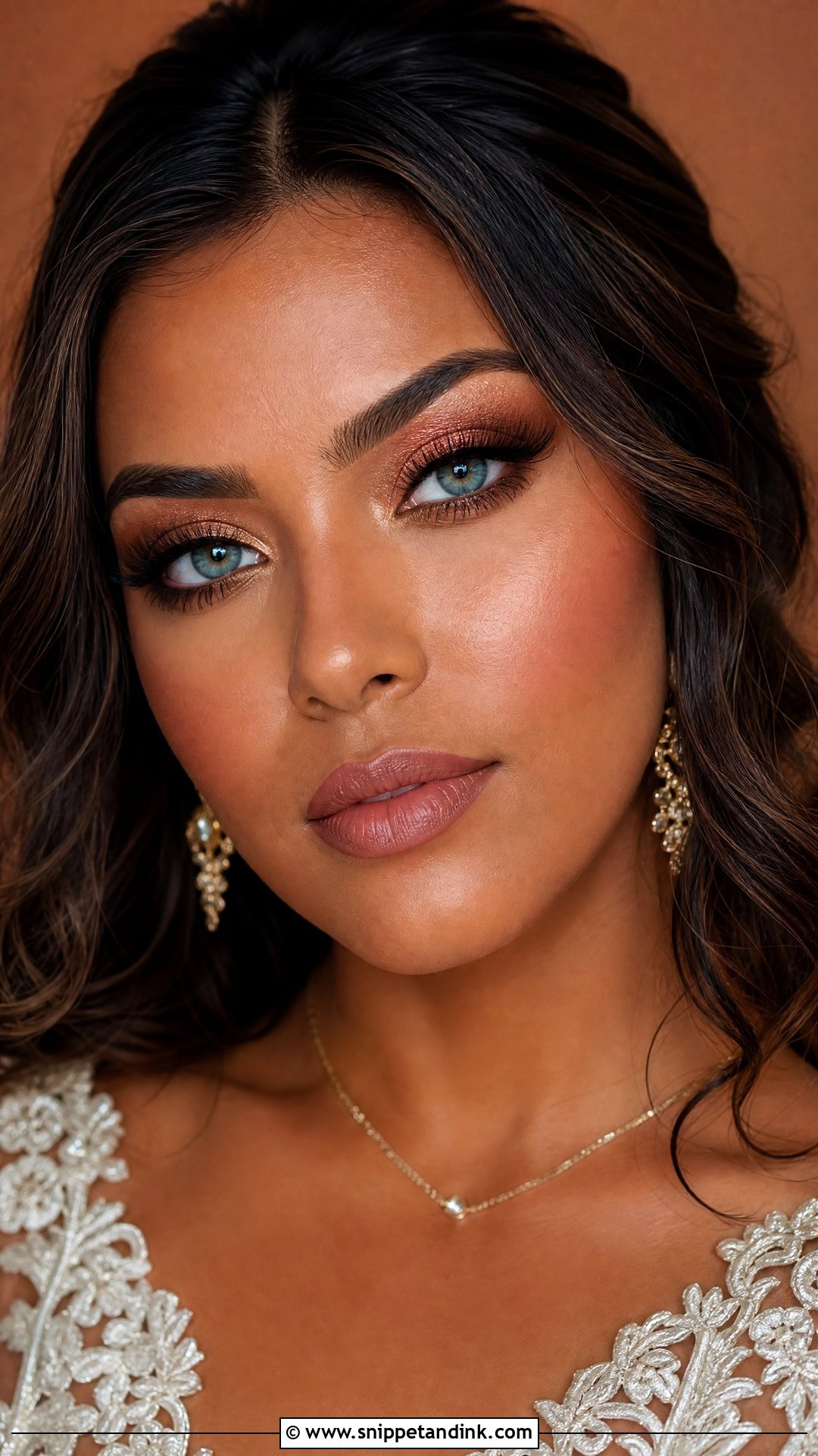 Copper Bridal Makeup for Blue Eyes - Snippet and Ink - 20 Wedding Day Makeup for Bride Blue Eyes