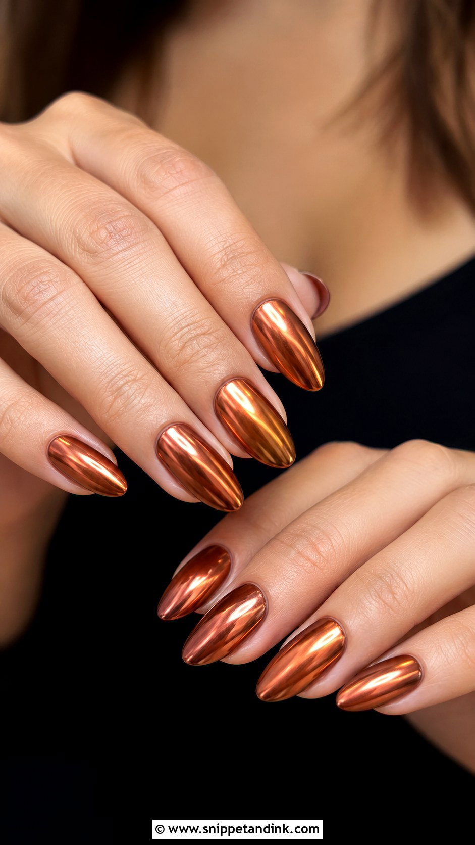 Copper Chrome Fall Wedding Nails - Snippet and Ink - 20 Fall Nails for Wedding