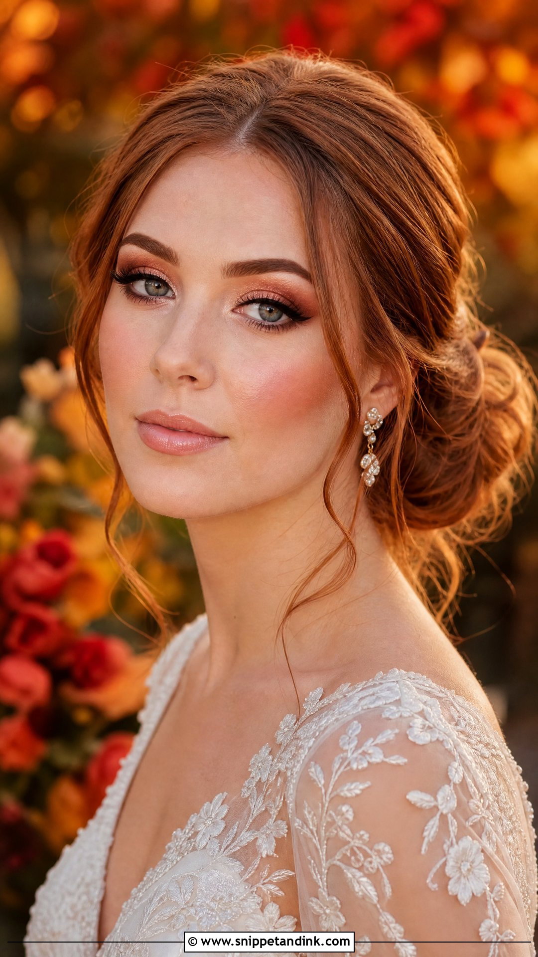Copper Eye Fall Bridal Makeup For Brown Eyes - Snippet and Ink - 20 Fall Wedding Makeup for Bride Brown Eyes