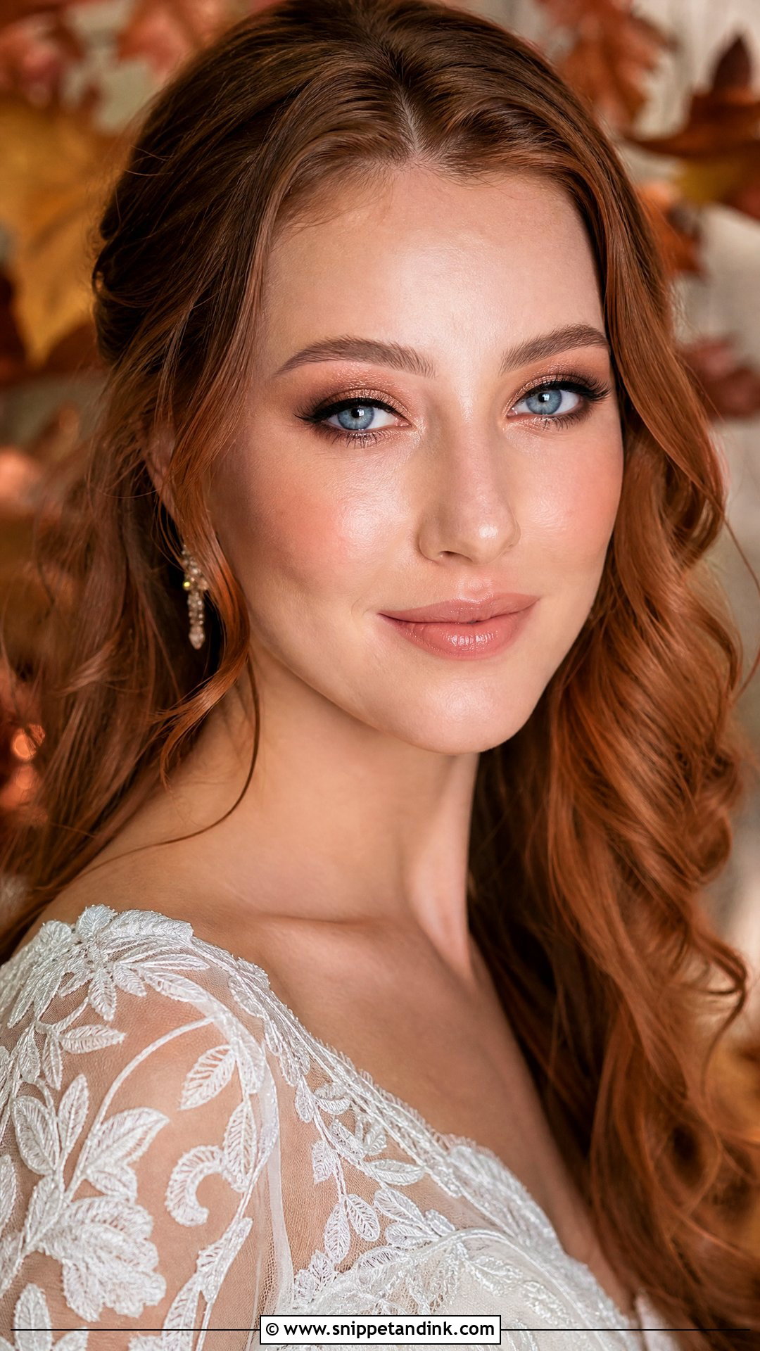 Copper Eye Fall Wedding Makeup For Blue Eyes - Snippet and Ink - 20 Fall Wedding Makeup for Bride Blue Eyes