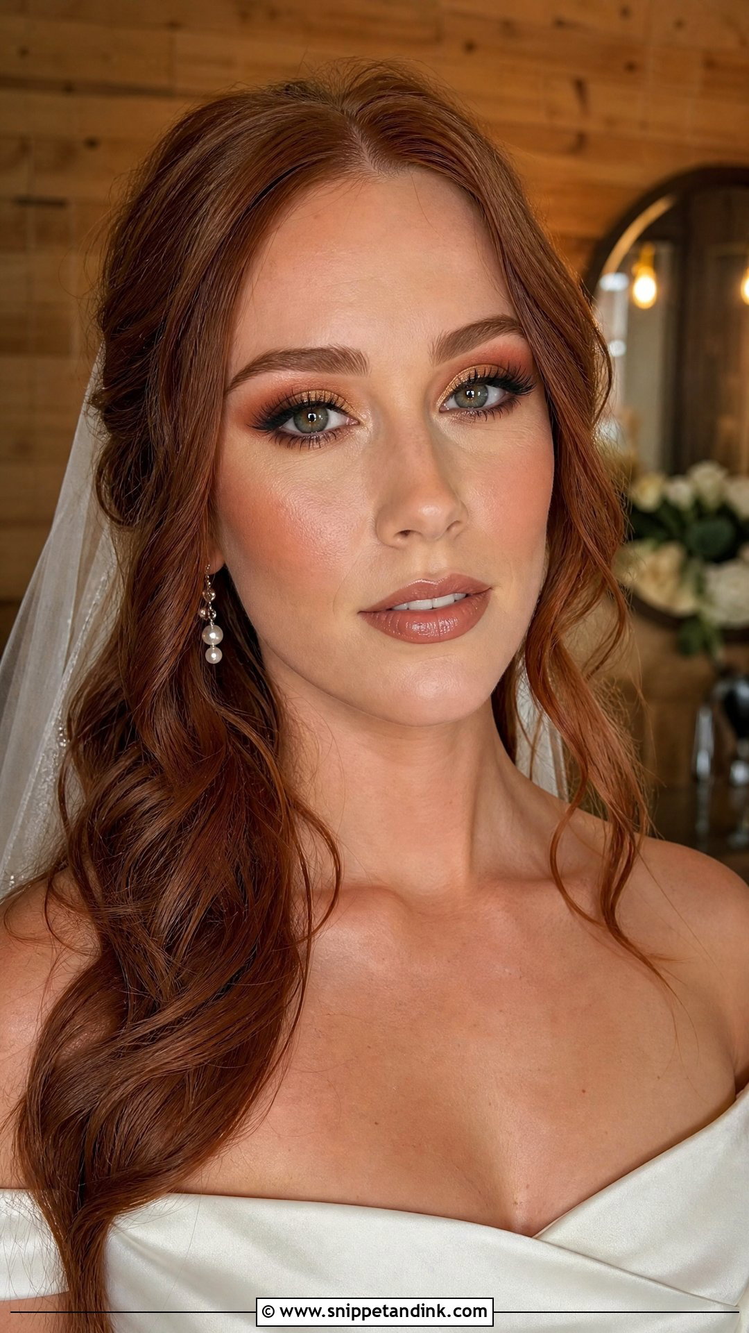Copper Glam Bride Makeup - Snippet and Ink - 35 Glam Bride Makeup Ideas