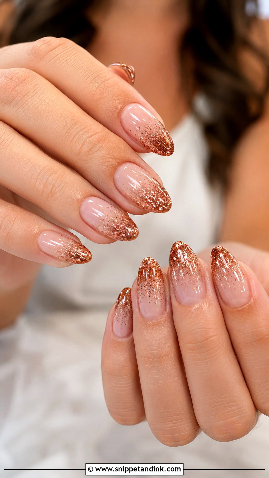 Copper Glitter Autumn Wedding Nails - Snippet and Ink - 20 Autumn Wedding Nails