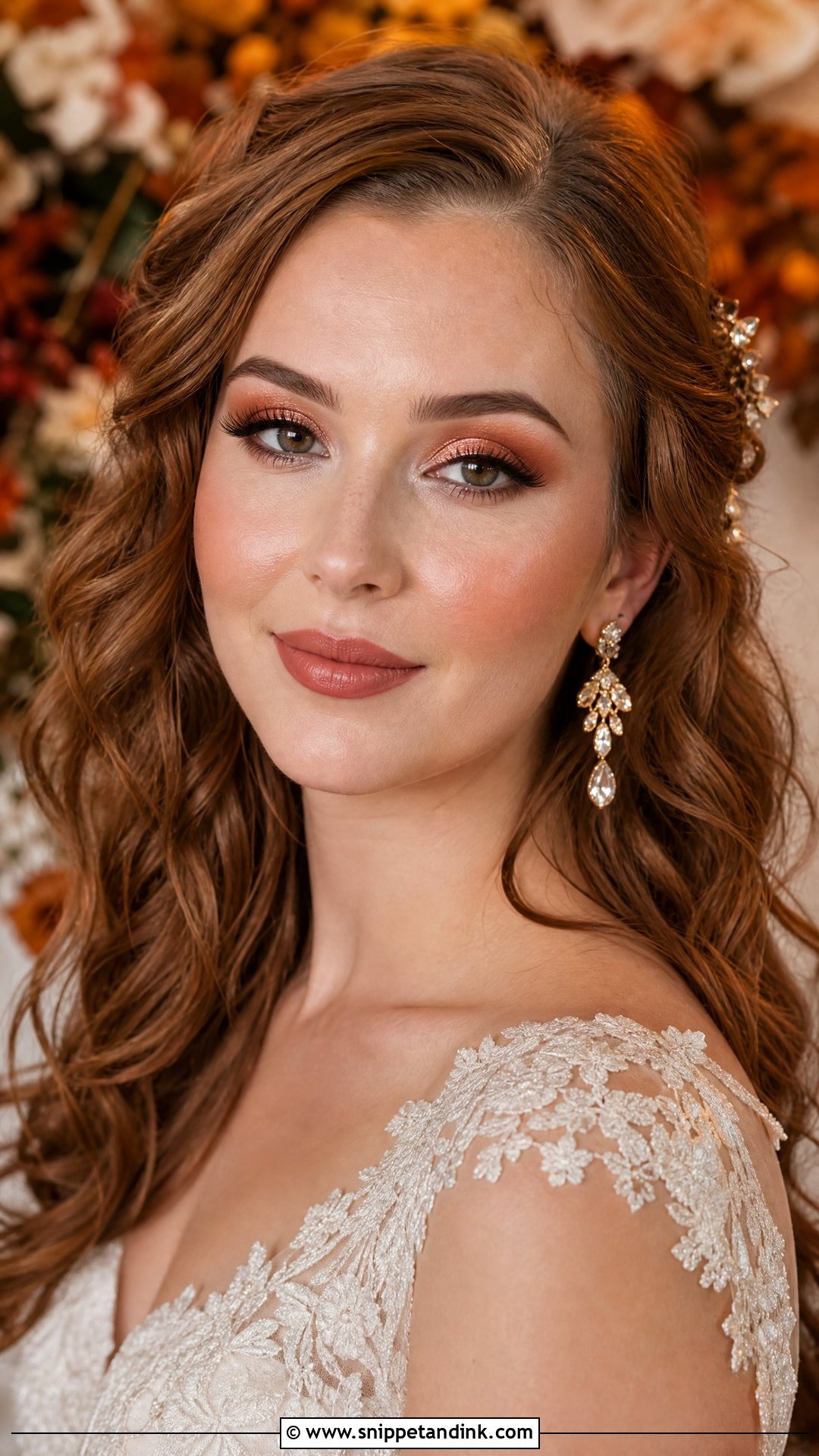 Copper Glitter Bridal Makeup - Snippet and Ink - 20 Glitter Bridal Makeup Ideas