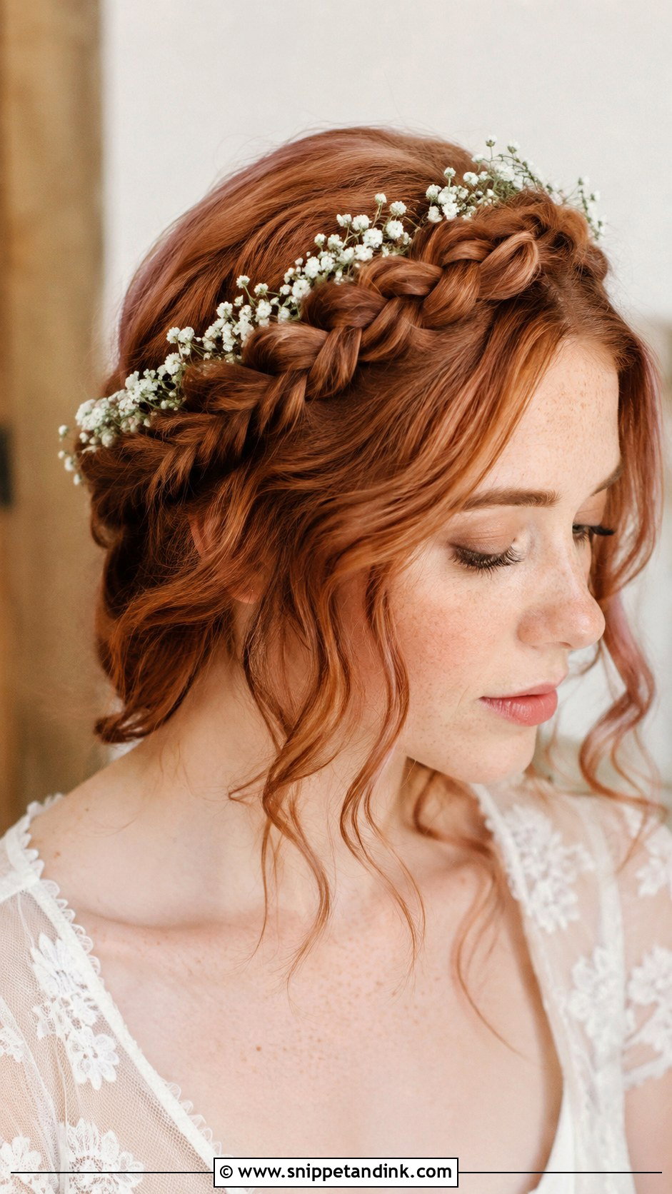 Copper Hair Braided Crown - Snippet and Ink - 25 Ginger Wedding Hair Ideas