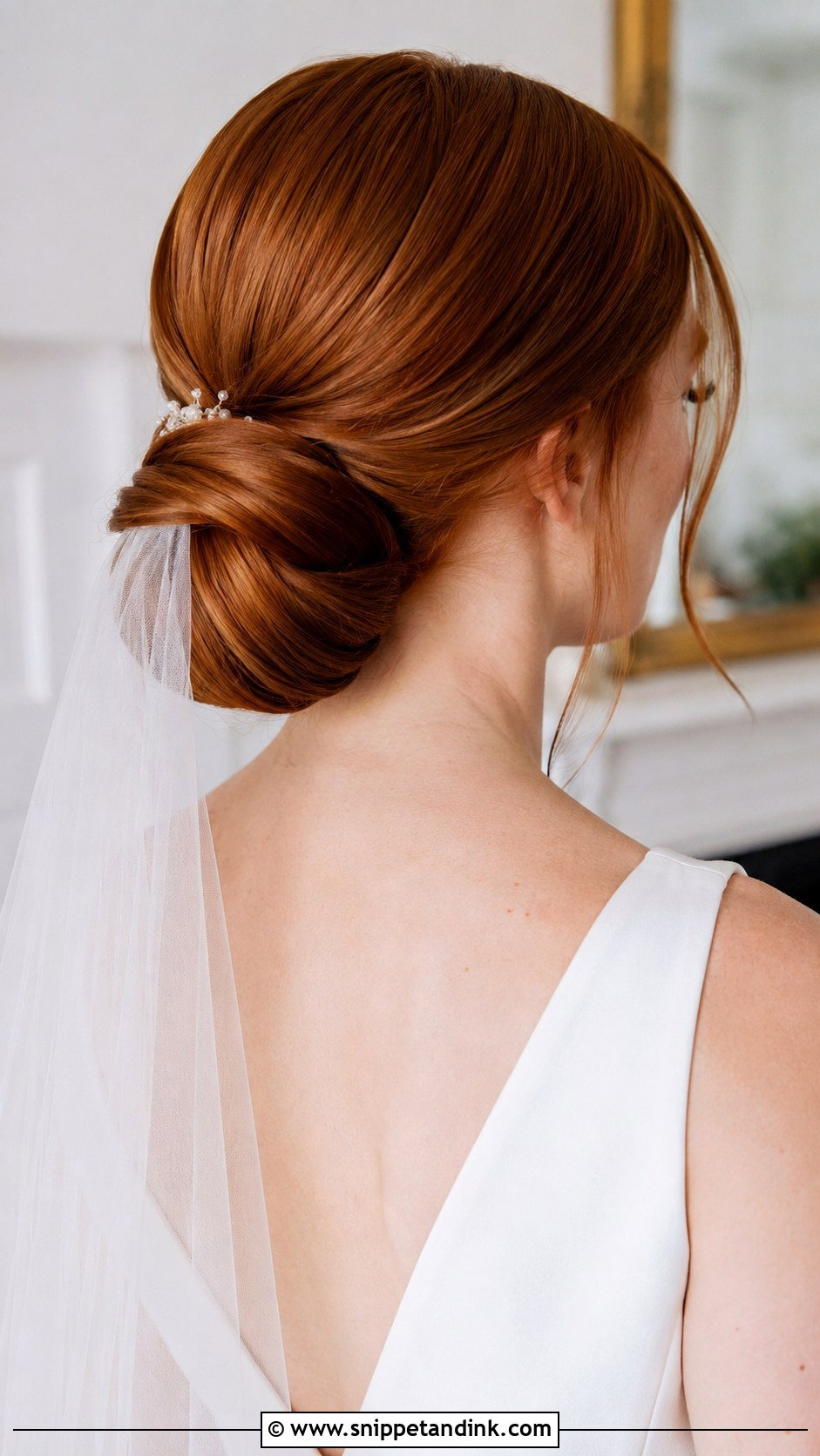 Copper Hair Chignon - Snippet and Ink - 25 Ginger Wedding Hair Ideas