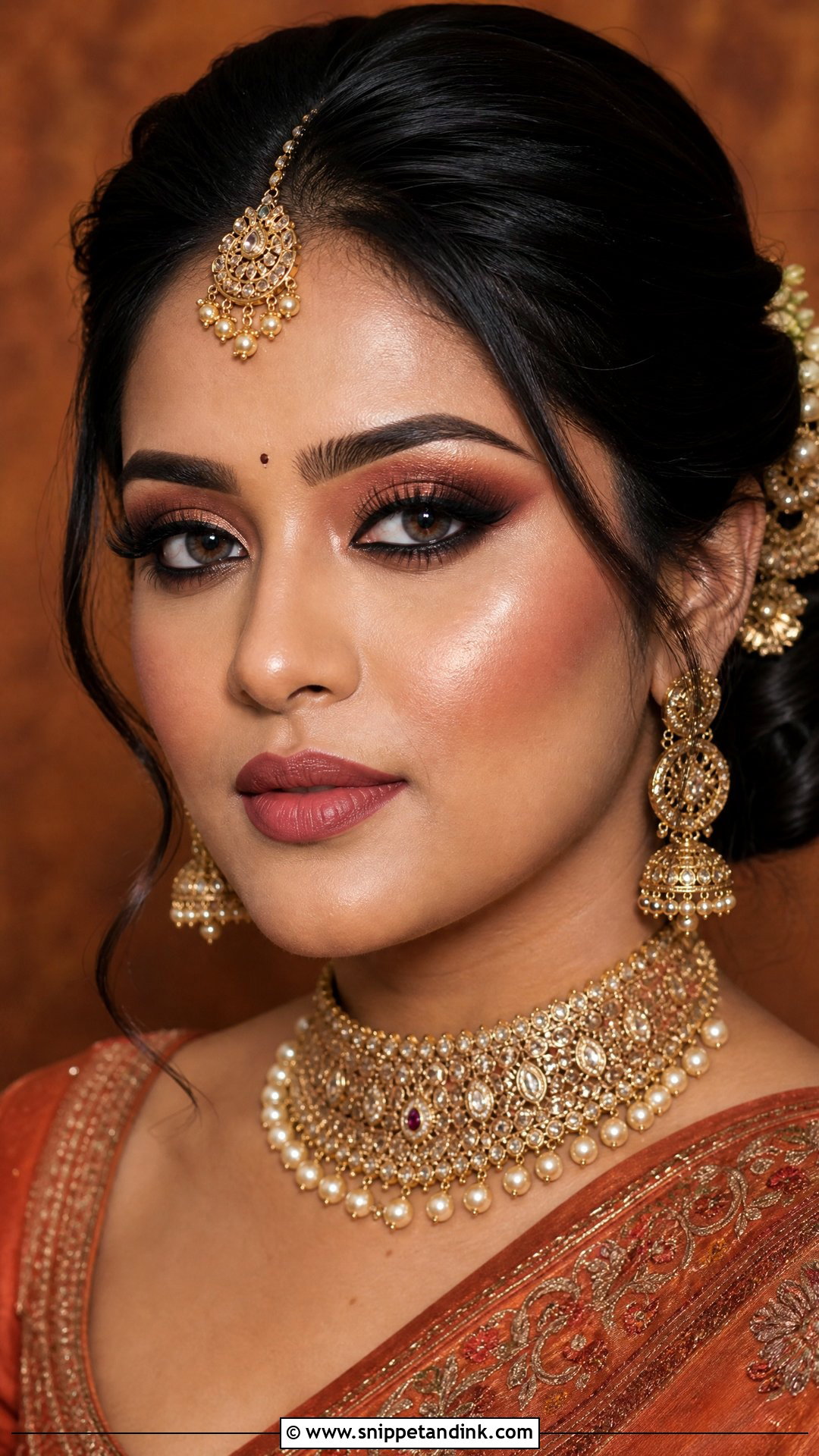 Copper Indian Bridal Eye Makeup - Snippet and Ink - 25 Indian Bridal Eye Makeup Ideas