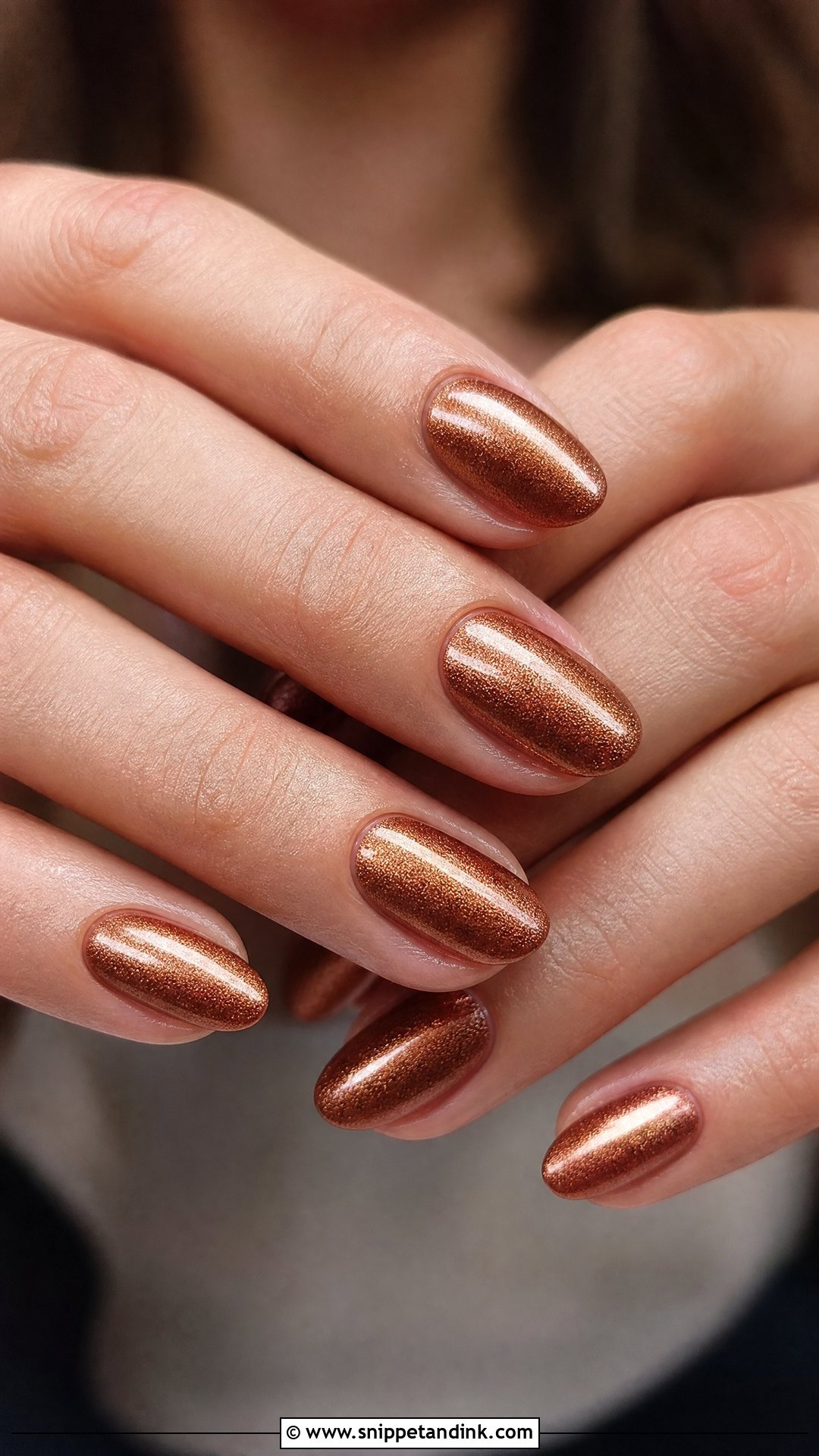 Copper Shimmer Fall Wedding Guest Nails - Snippet and Ink - 25 Fall Wedding Nails for Guest