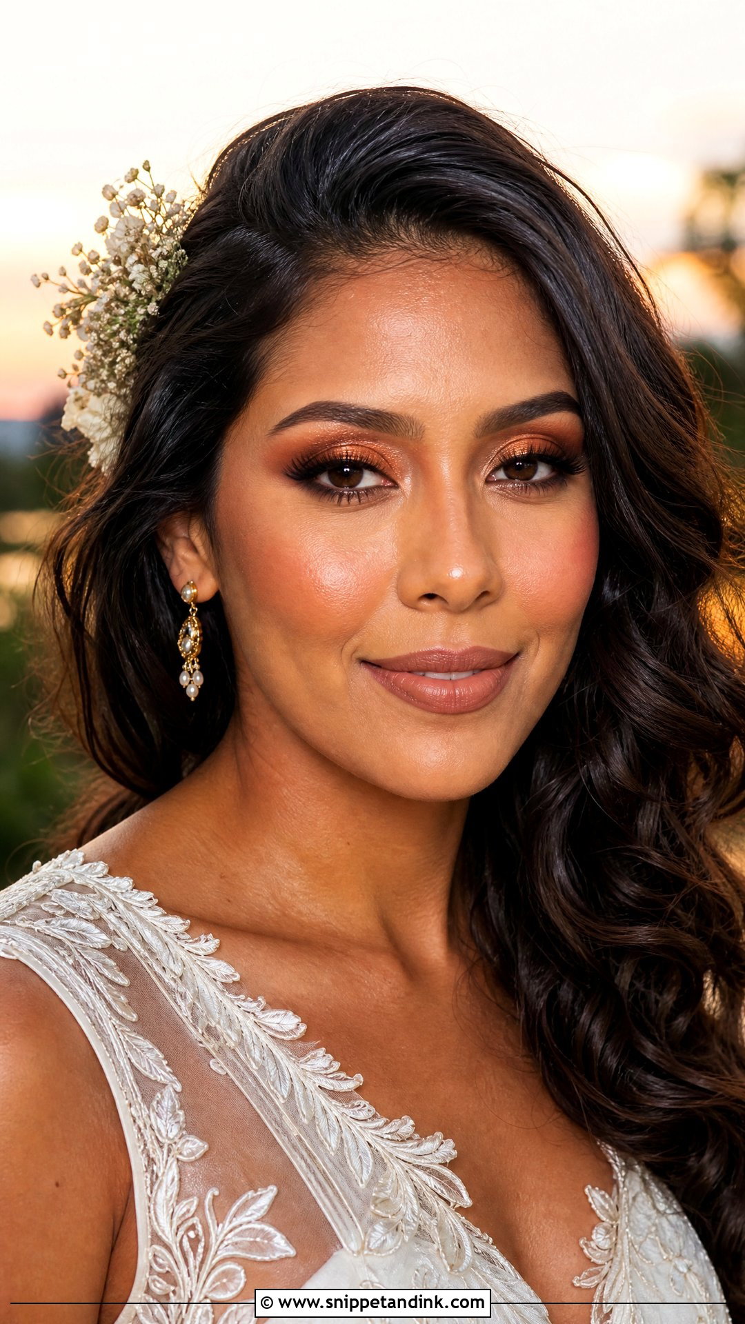 Copper Smokey Eye Bride Makeup - Snippet and Ink - 20 Smokey Eye Bride Ideas