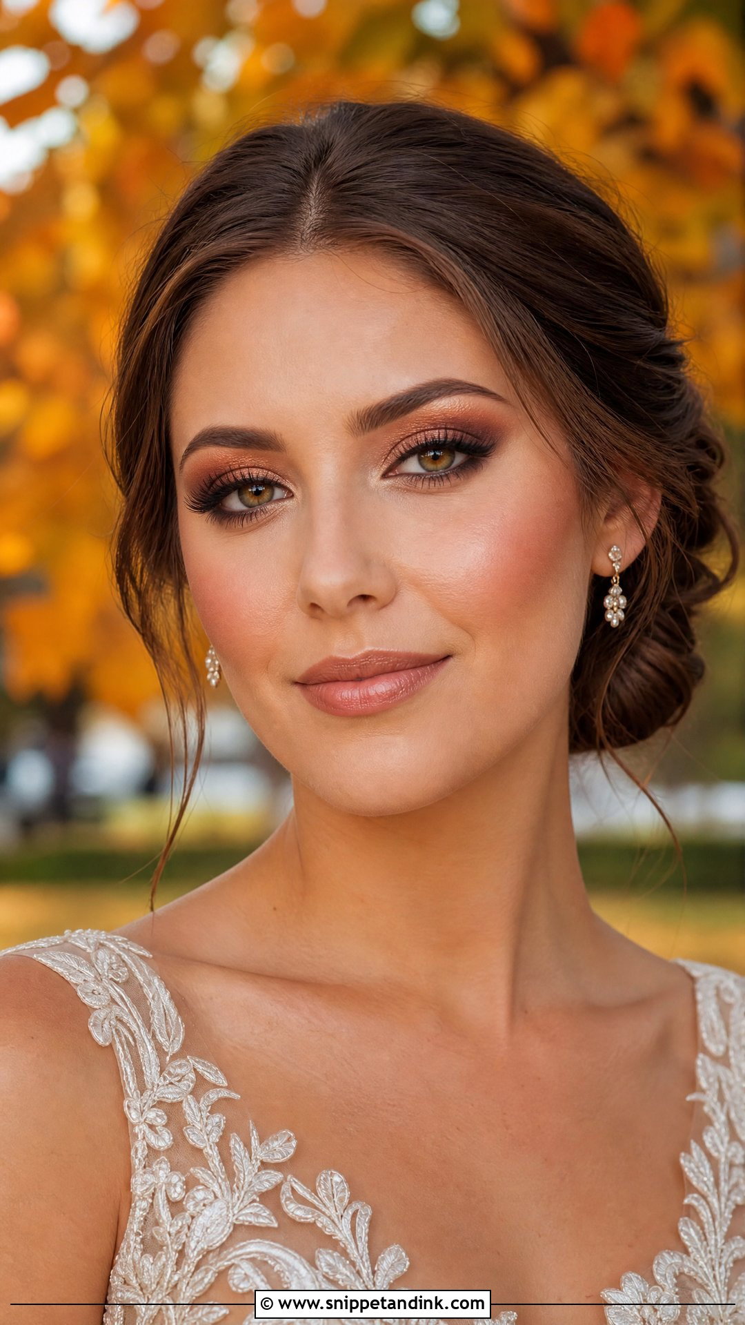 Copper Smokey Fall Bridal Makeup For Brown Eyes - Snippet and Ink - 20 Fall Bridal Makeup for Brown Eyes