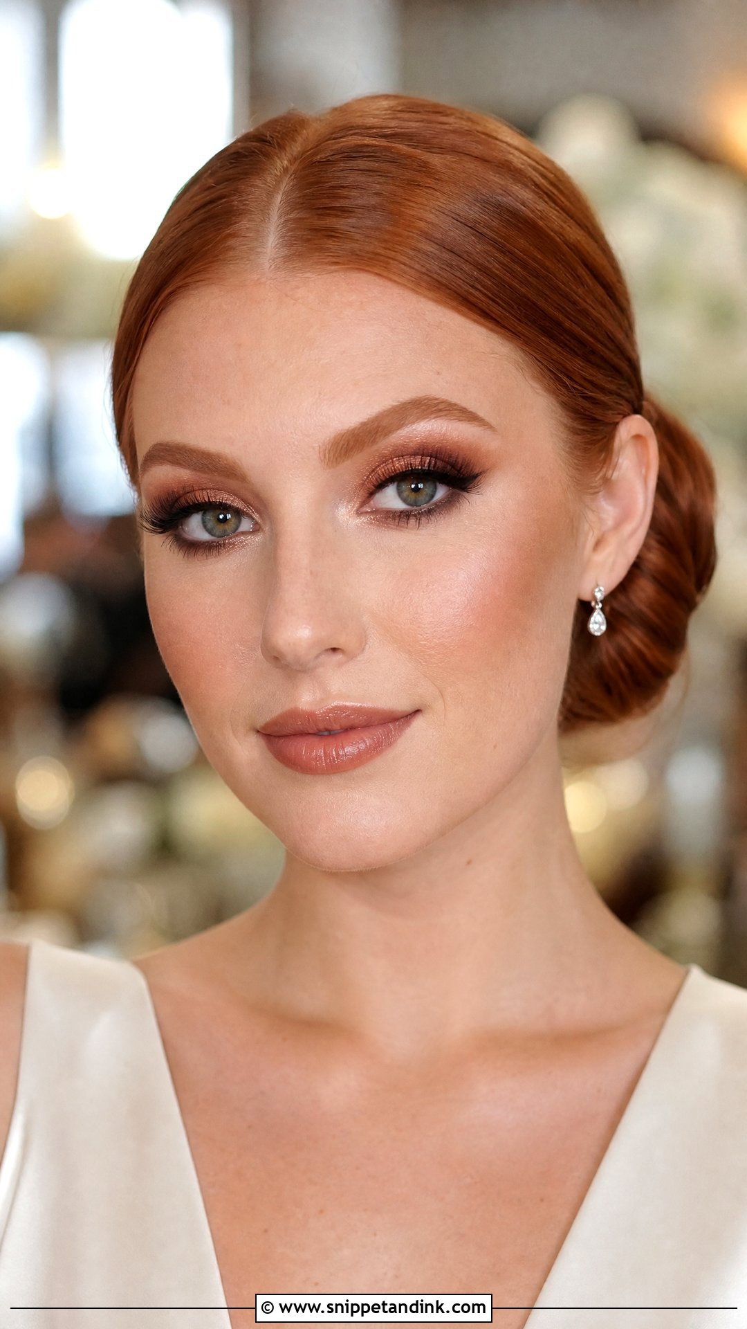 Copper Smokey Redhead Bridal Makeup - Snippet and Ink - 20 Redhead Bridal Makeup Ideas