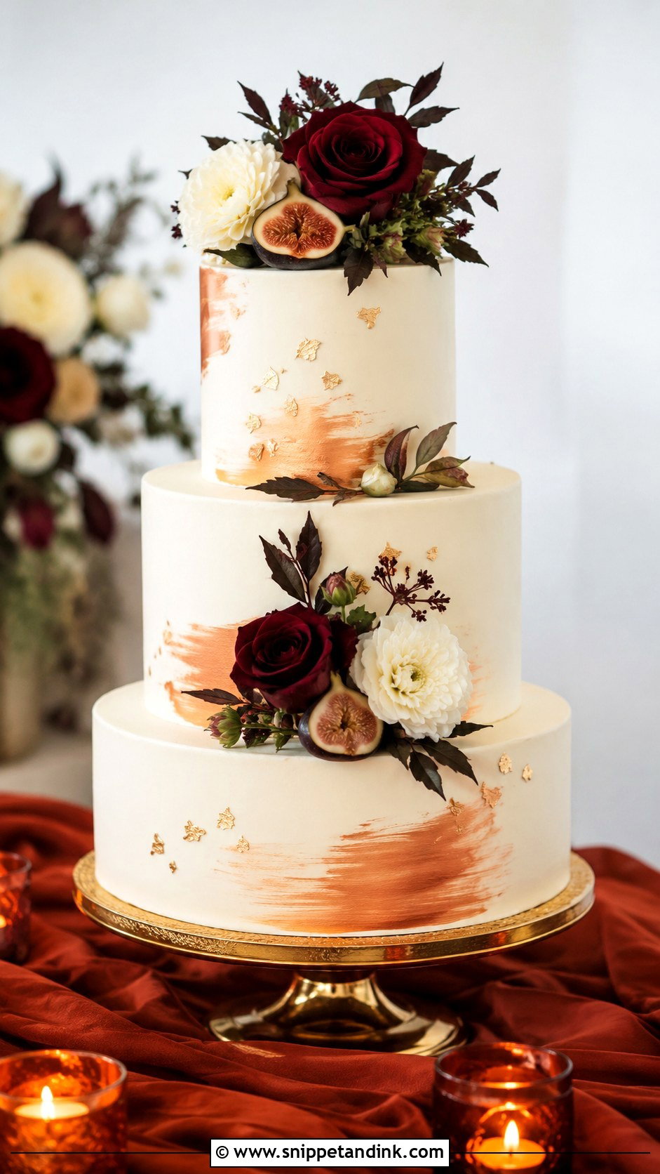 Copper Wedding Cake - Snippet and Ink - 20 Fall Wedding Cakes
