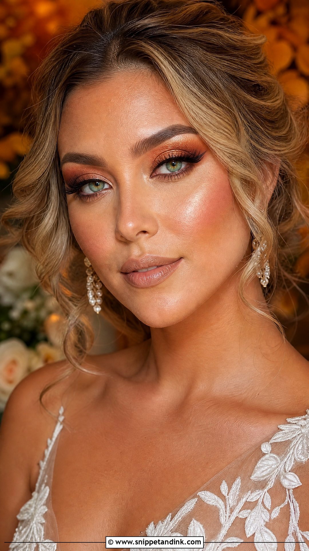 Copper Wedding Makeup Look For Green Eyes - Snippet and Ink - 20 Wedding Makeup Looks for Green Eyes