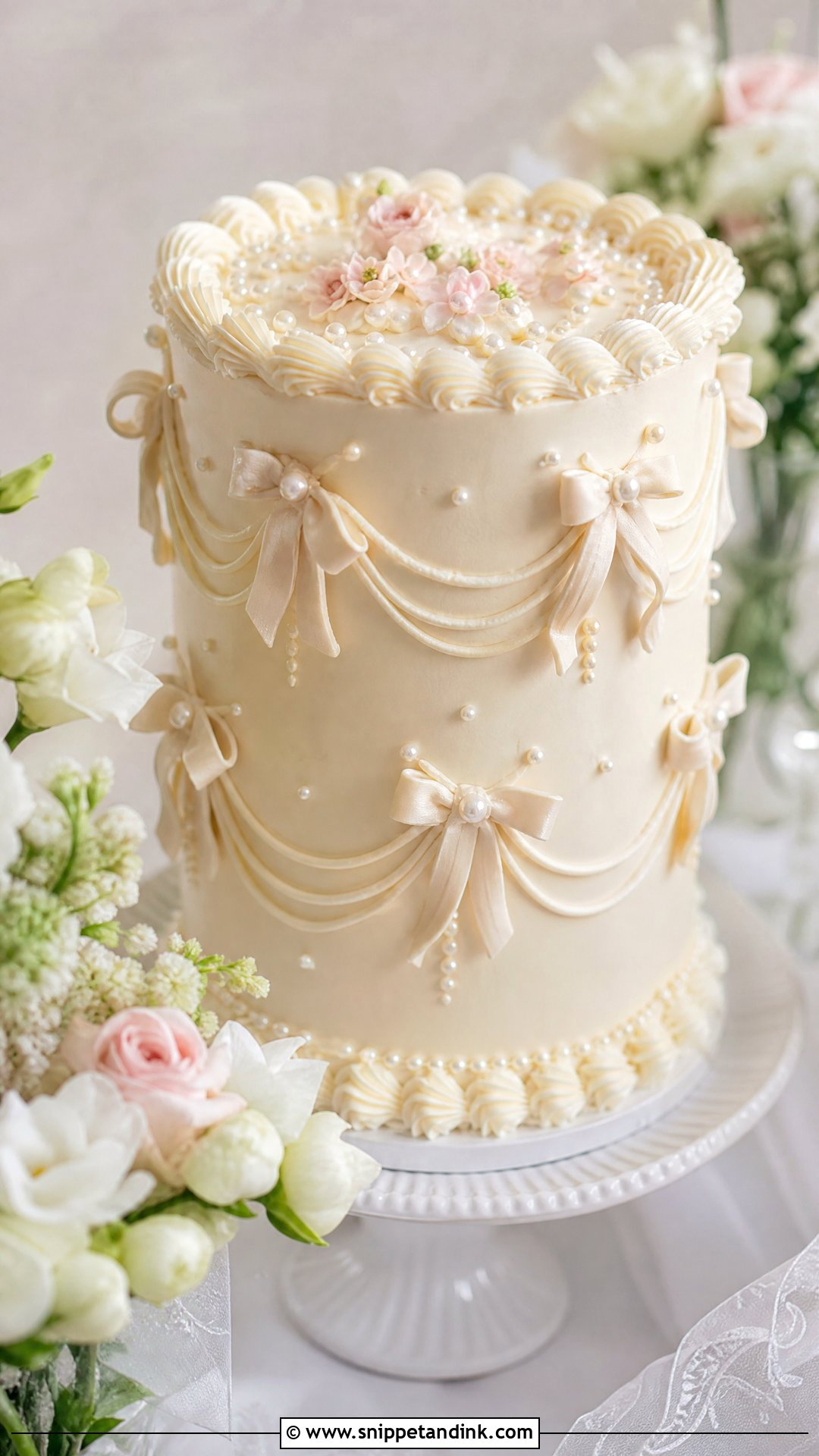 Coquette Bow Wedding Cake - Snippet and Ink - 35 Bow Cake Ideas for Wedding
