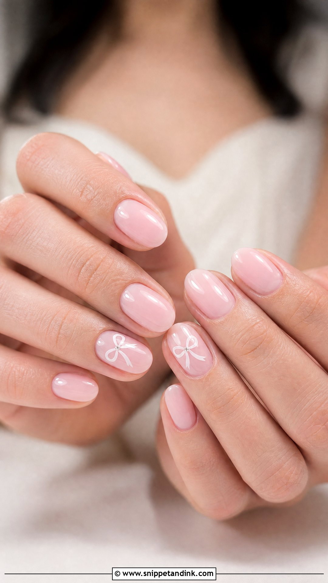 Coquette Bow Wedding Nails - Snippet and Ink - 25 Simple Wedding Nail Art Ideas