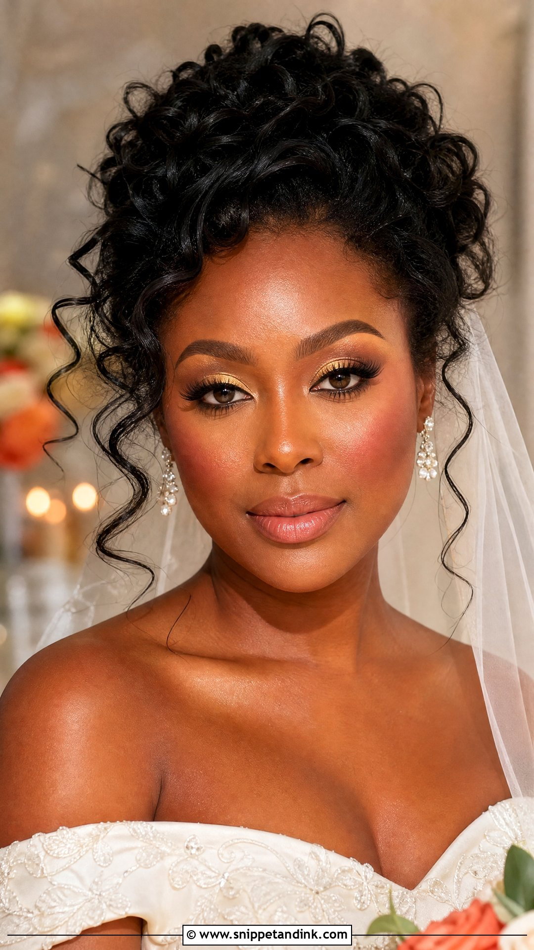Coral Black Bridal Makeup - Snippet and Ink - 20 Black Bridal Makeup Wedding Day Ideas