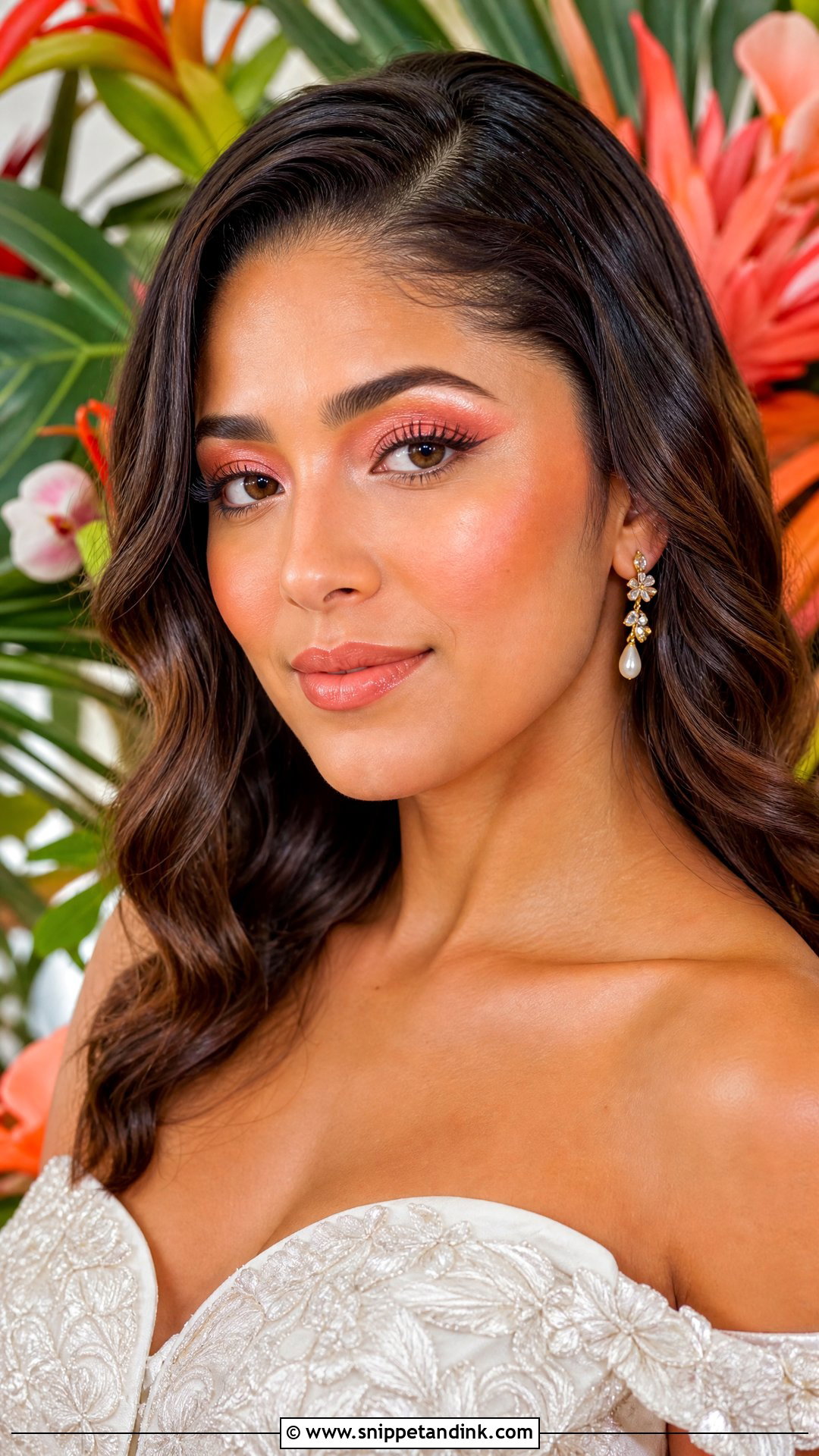 Coral Bridal Makeup - Snippet and Ink - 20 Colorful Bridal Makeup Ideas