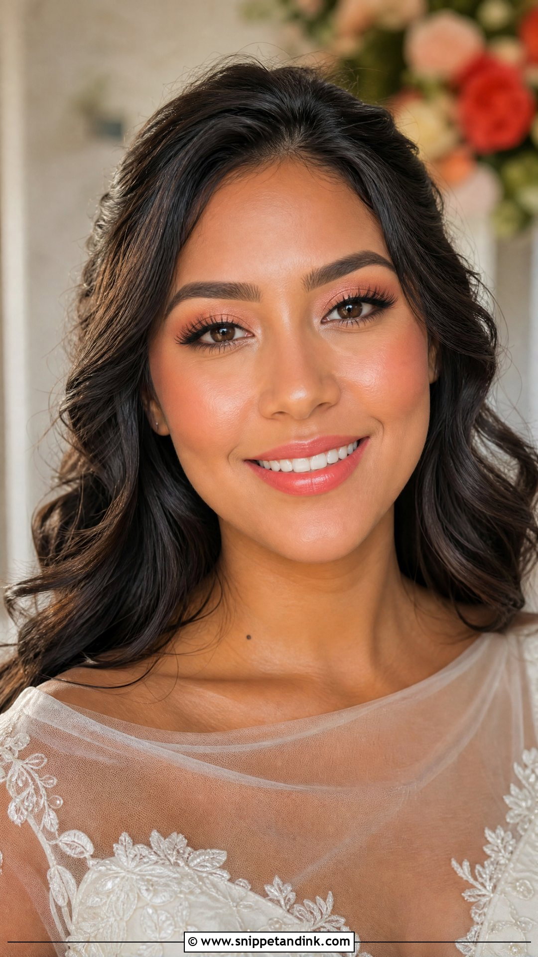 Coral Glowy Wedding Makeup - Snippet and Ink - 25 Glowy Wedding Makeup Ideas