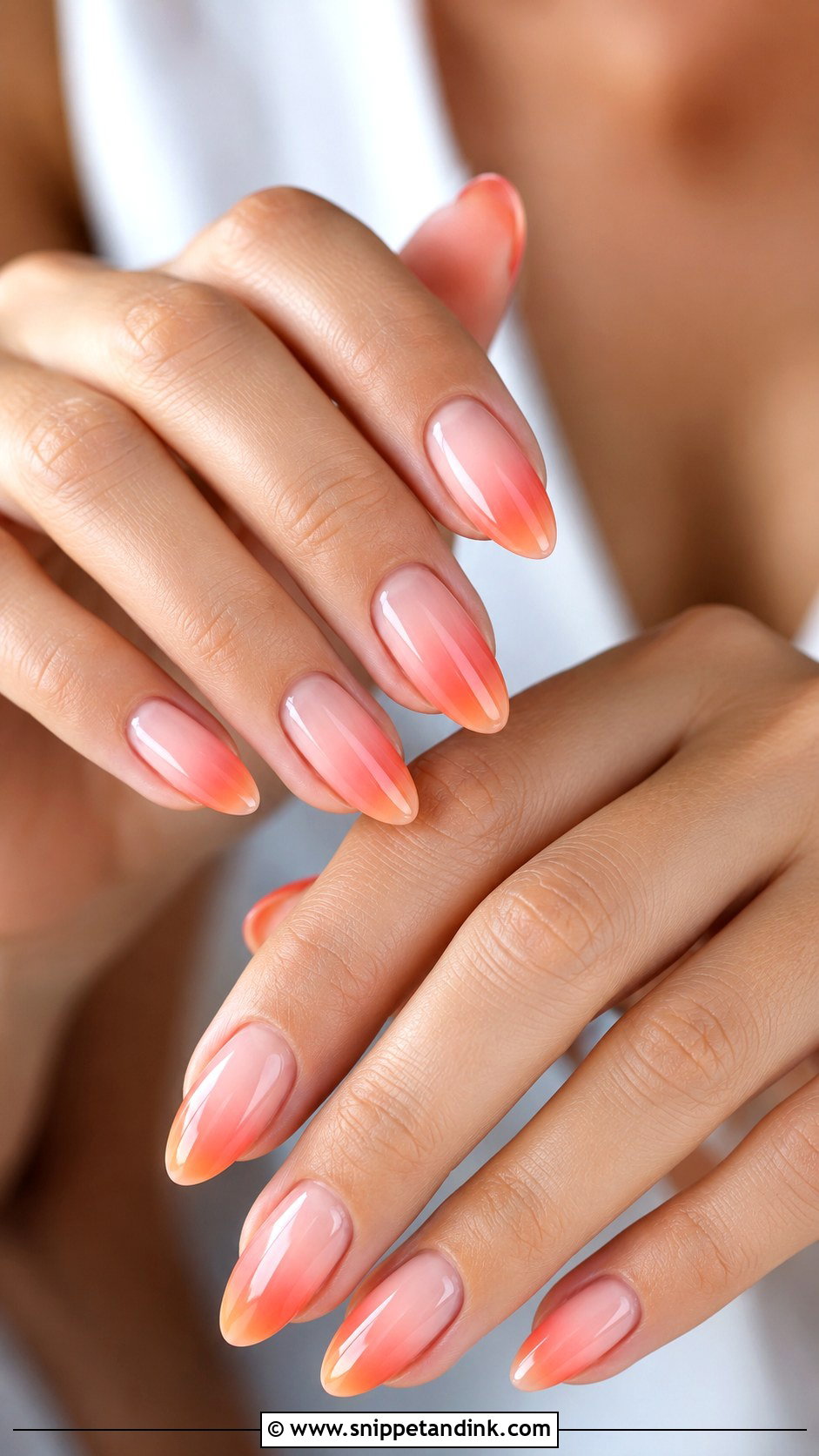Coral Ombre Wedding Nails - Snippet and Ink - 20 Colorful Wedding Nails