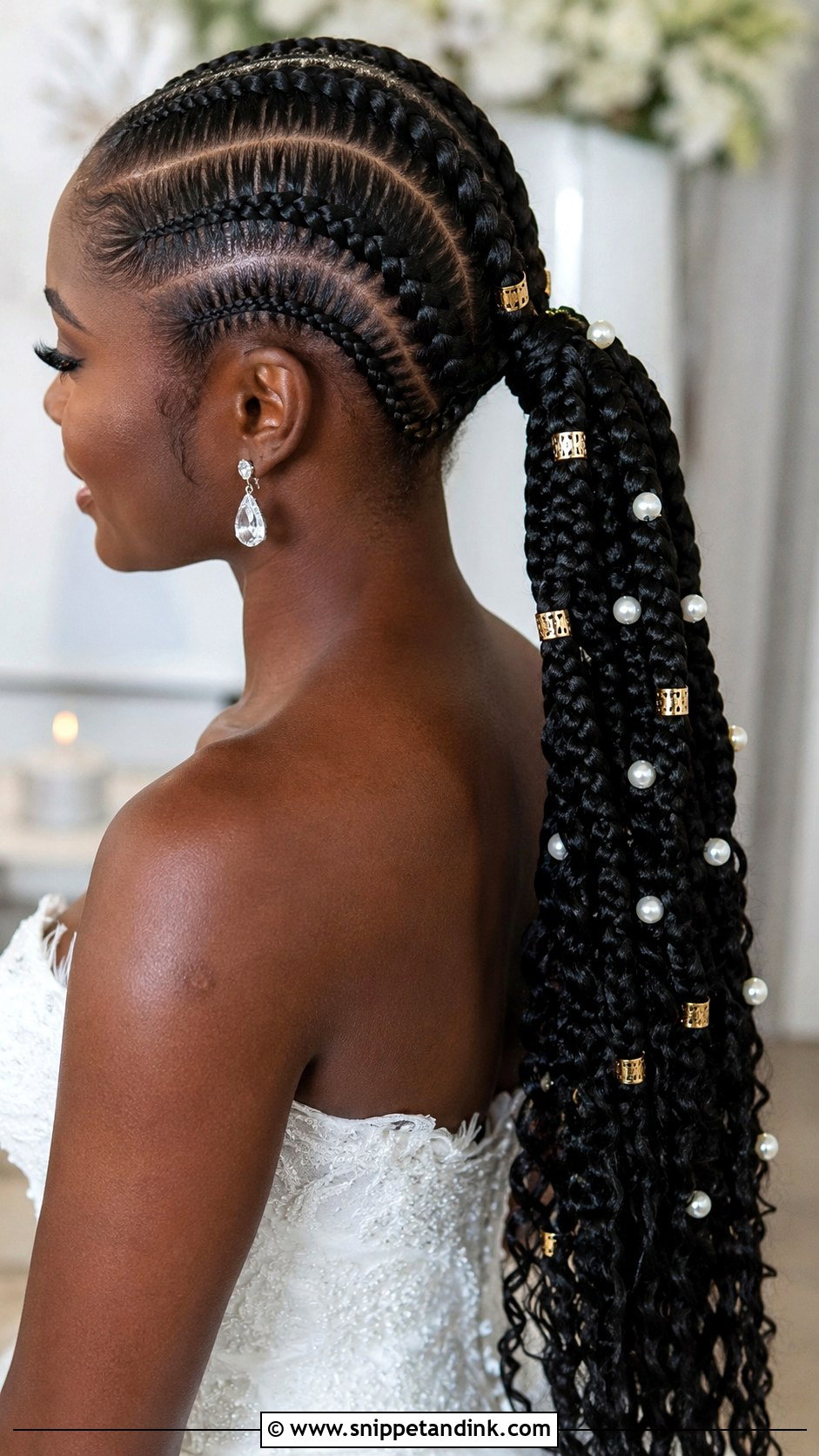 Cornrow Braided Ponytail - Snippet and Ink - 30 Wedding Hairstyles Black Women