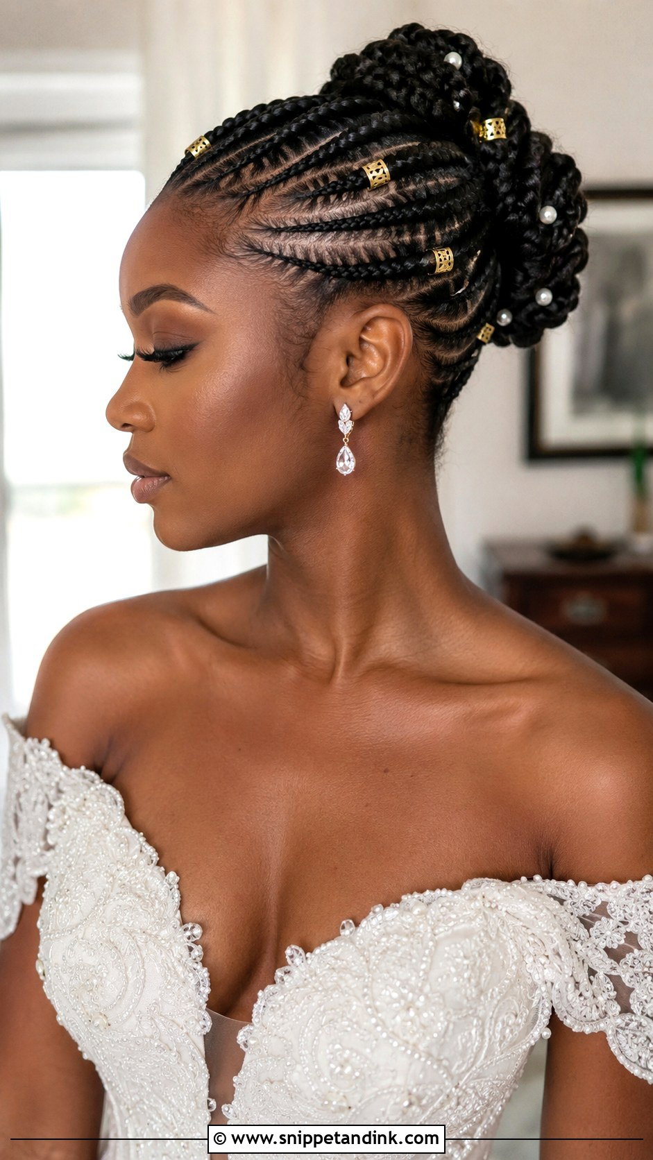 Cornrow Braided Updo - Snippet and Ink - 20 Braided Bridal Hair Ideas