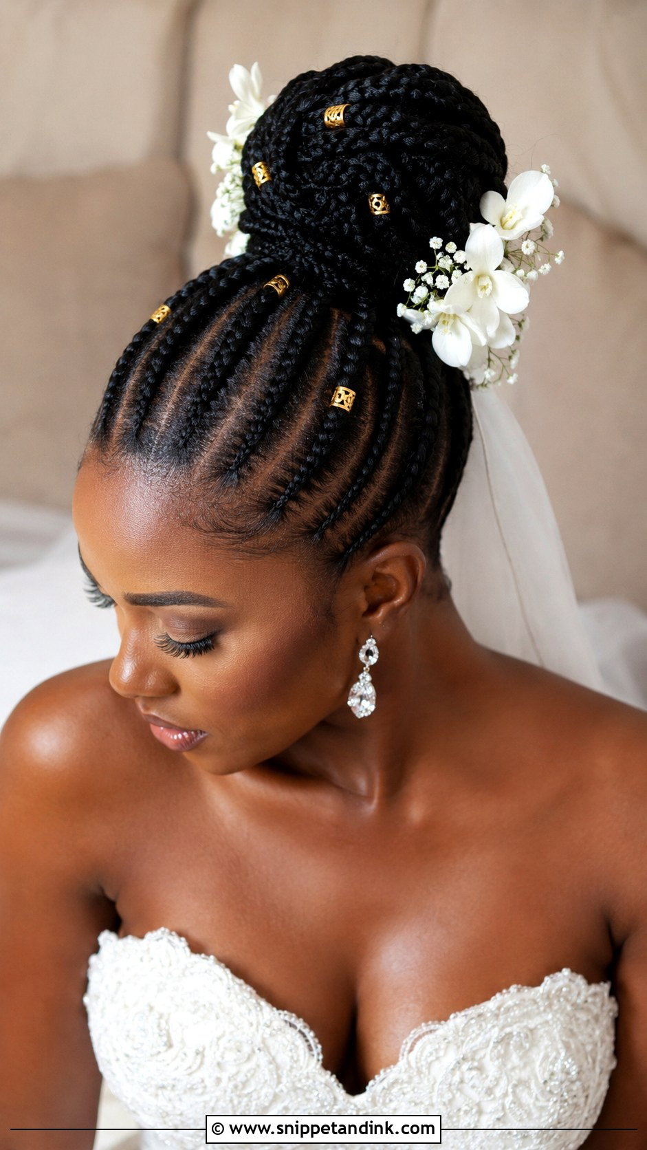 Cornrow Braids Bridal Updo - Snippet and Ink - 20 Bride Braided Hairstyles