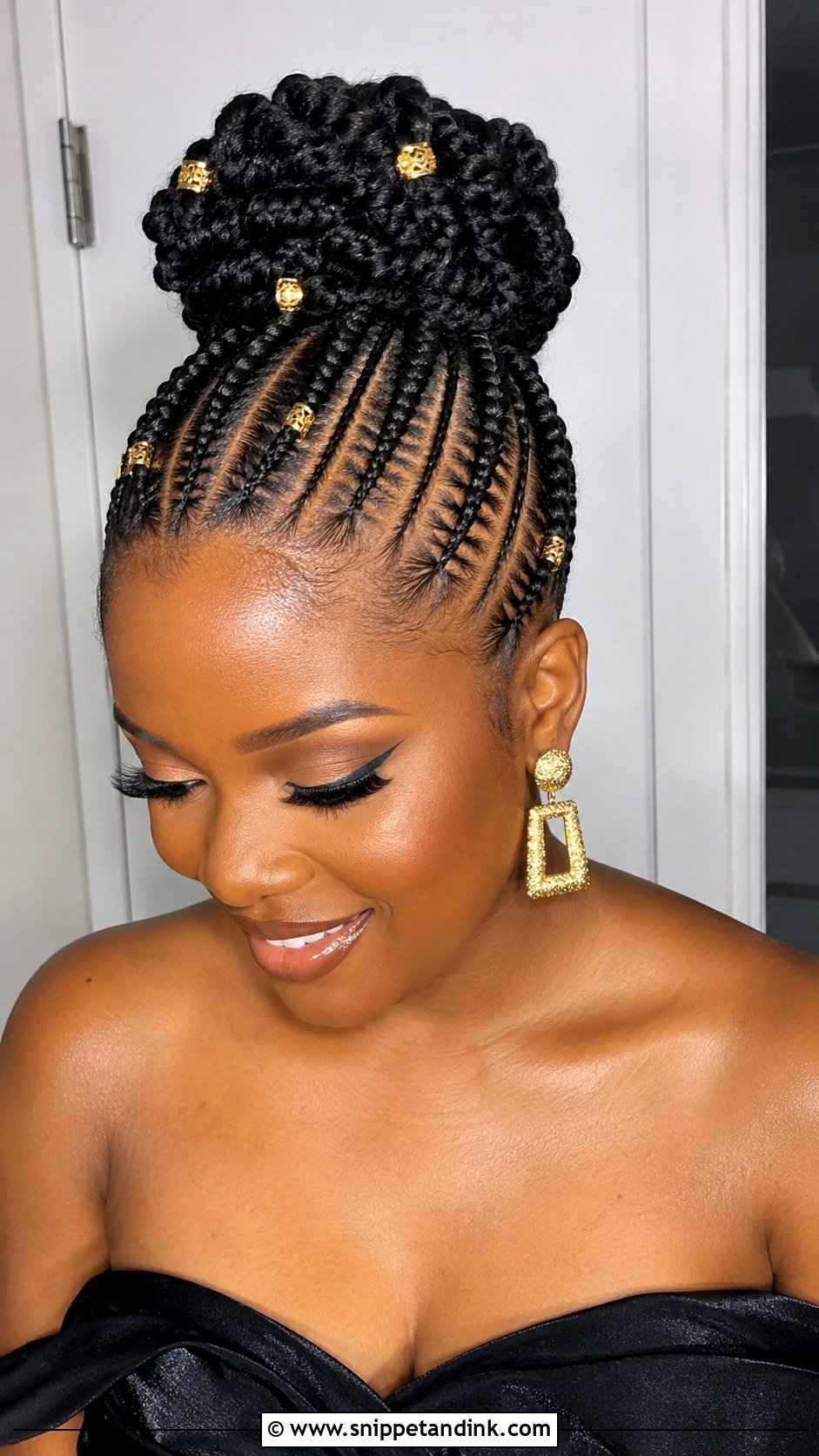 Cornrow Braids Into Updo - Snippet and Ink - 20 Wedding Guest Braid Hairstyles