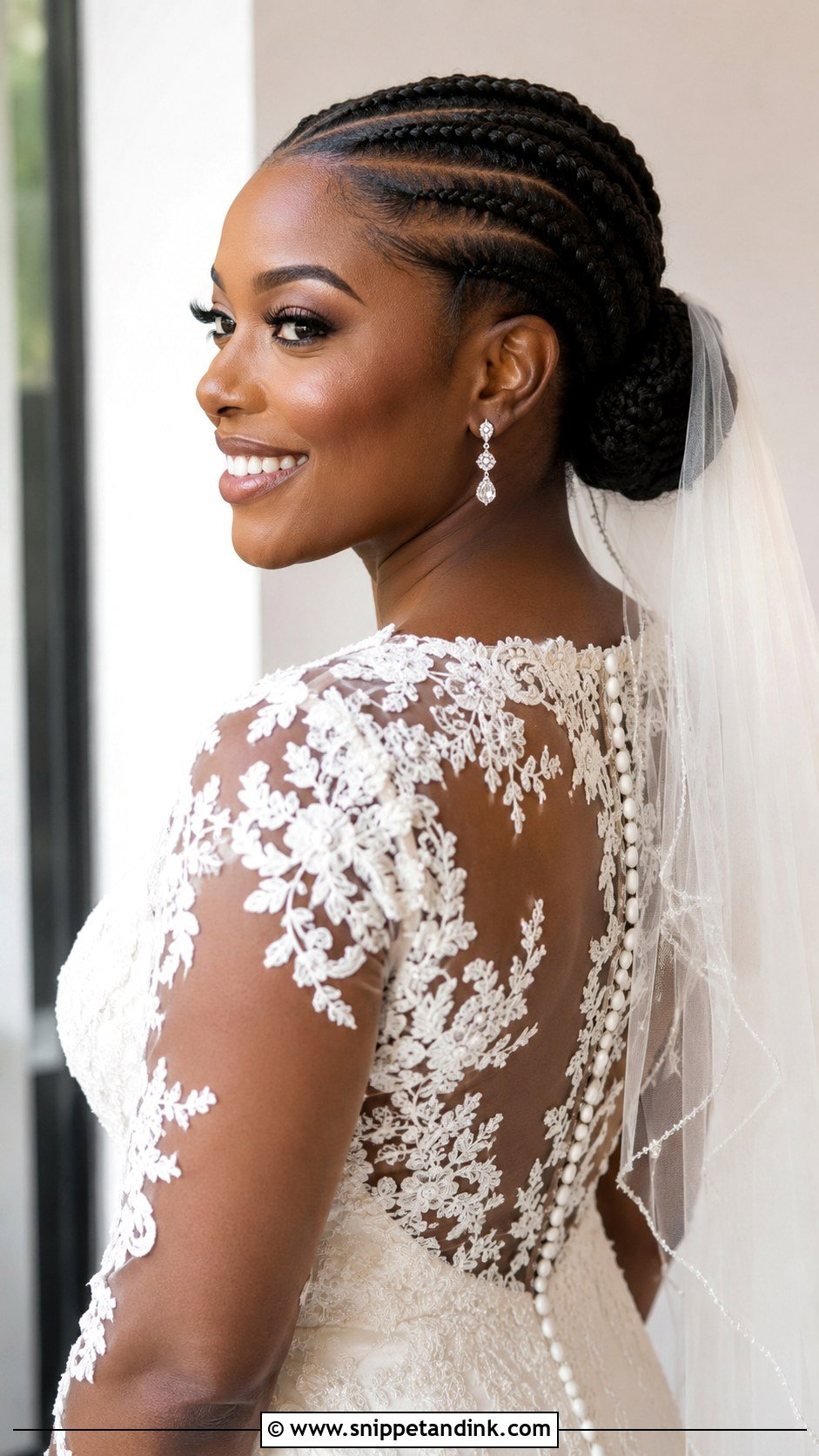 Cornrow Braids Into a Low Bun - Snippet and Ink - 20 Braided Wedding Hairstyles Black Women