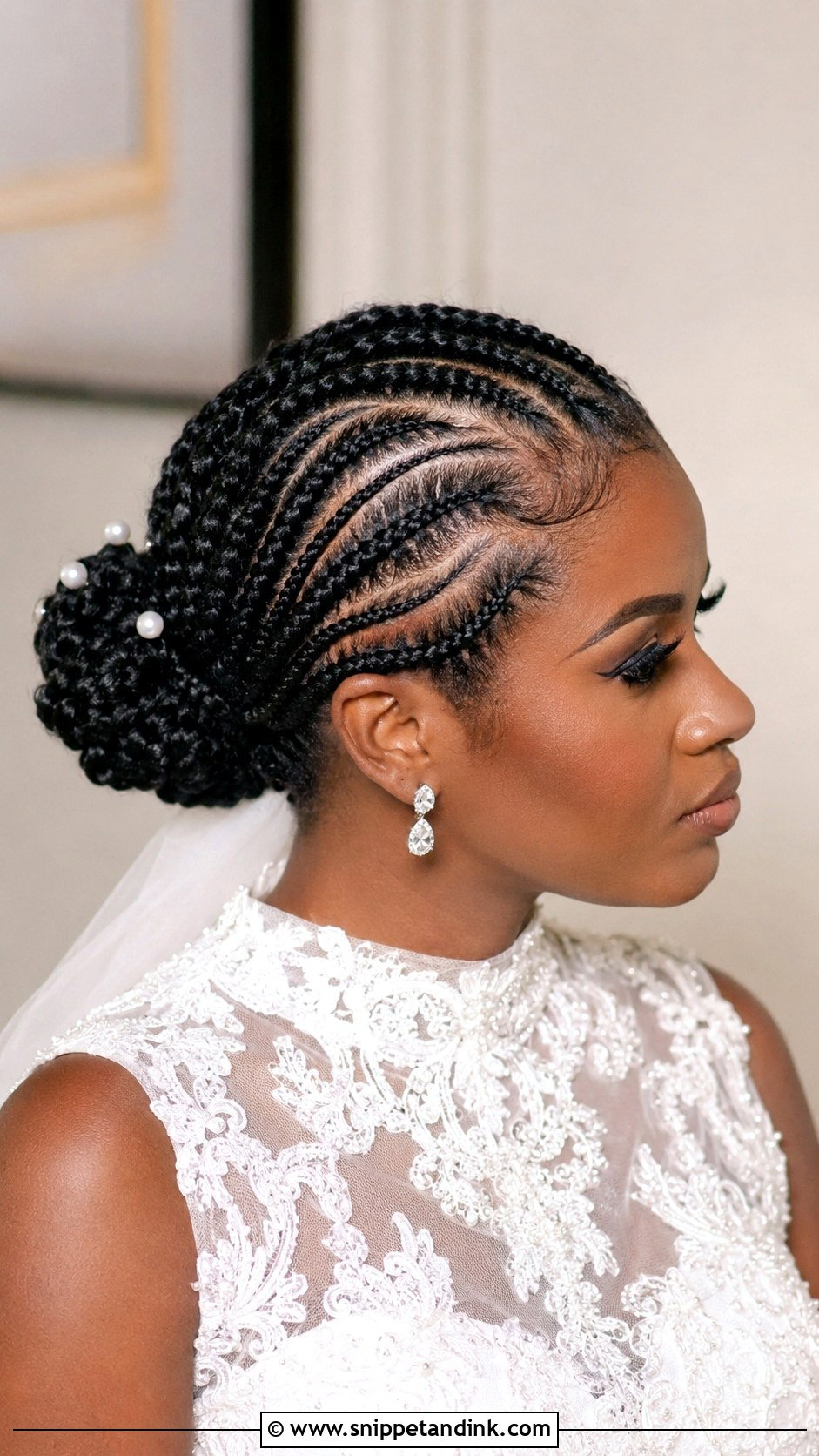 Cornrow Bridal Updo - Snippet and Ink - 20 Black Hair Bridal Hairstyles