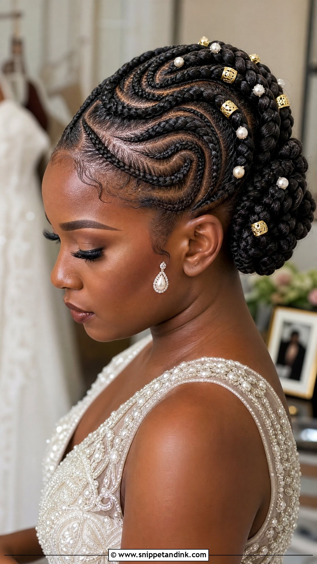 Cornrow Bridal Updo for Natural Hair - Snippet and Ink - 20 Brides with Braids
