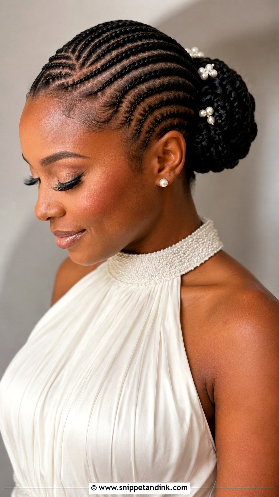 Cornrow Bun Wedding Hairstyle - Snippet and Ink - 15 Wedding Hairstyles for Black Brides