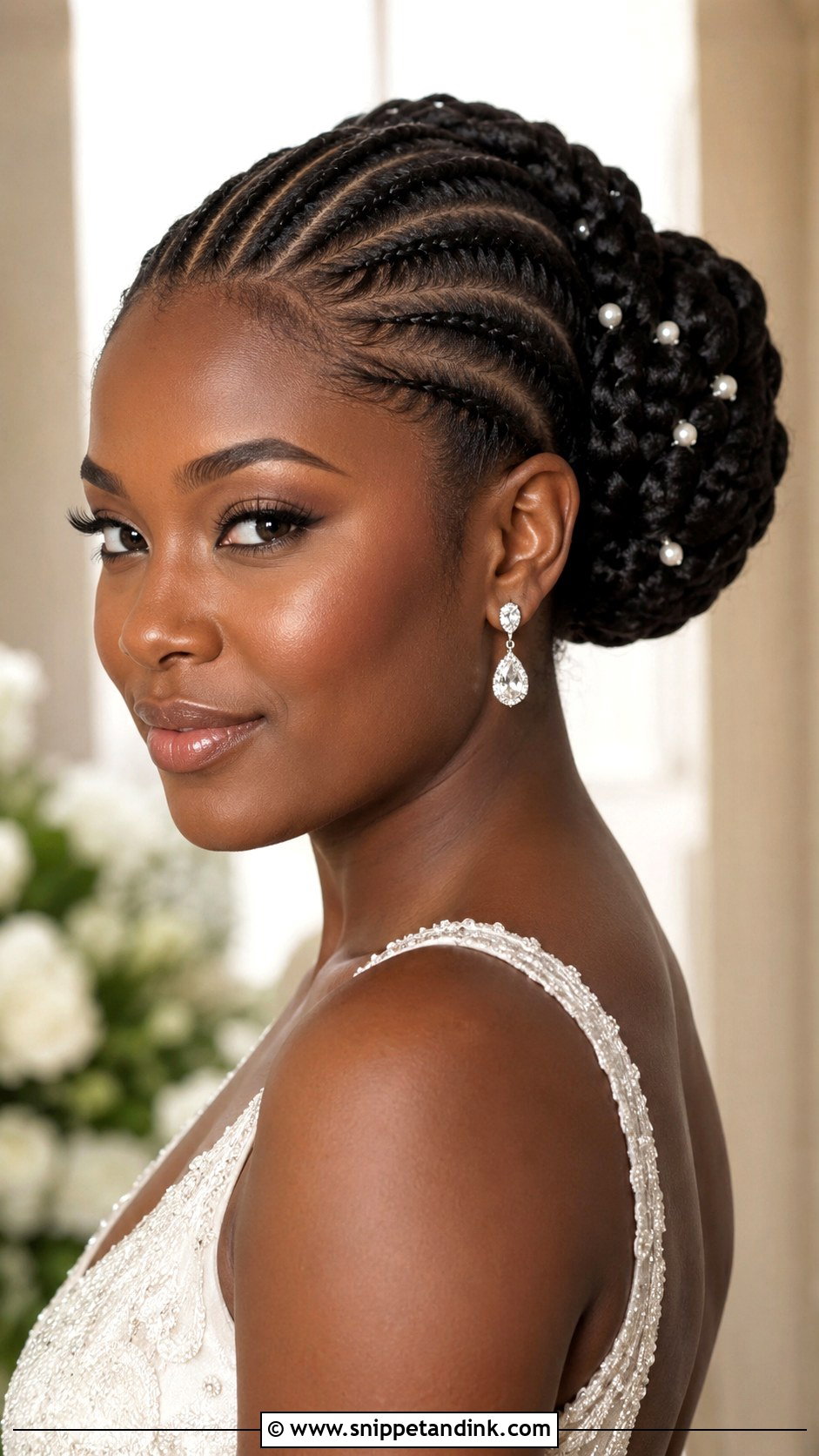 Cornrow Bun Wedding Updo - Snippet and Ink - 15 Updo Styles for Black Women Wedding