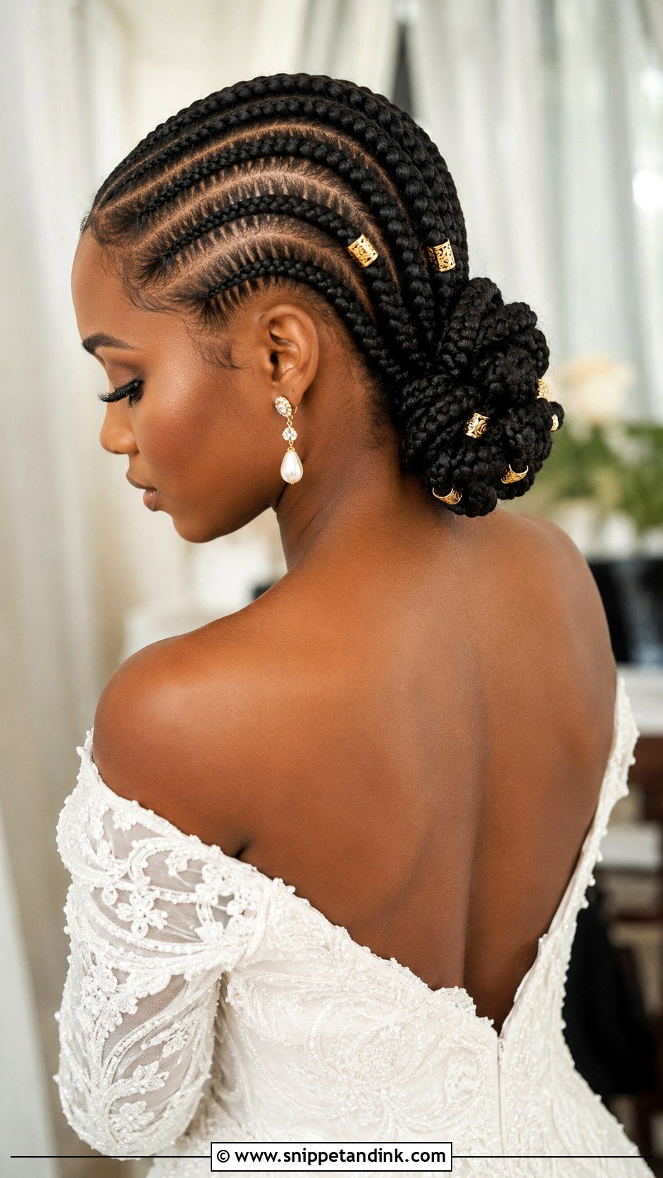 Cornrow Bun for Brides - Snippet and Ink - 20 Bride Hairstyles for Black Women