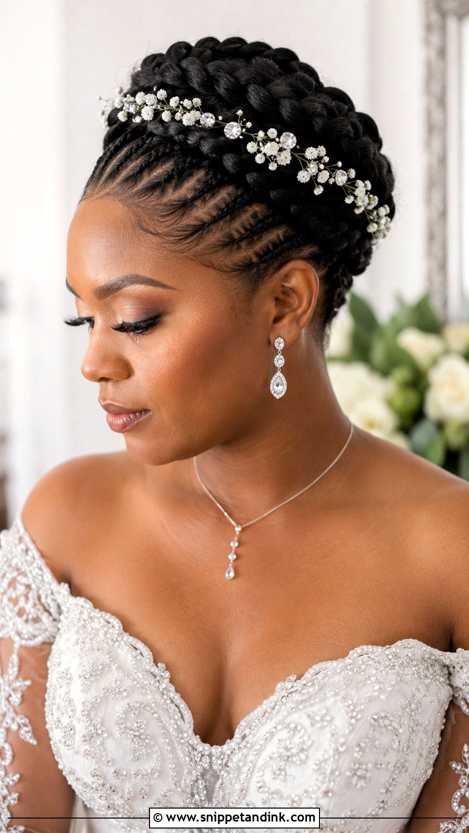 Cornrow Crown Updo - Snippet and Ink - 20 Afro Wedding Hair Ideas