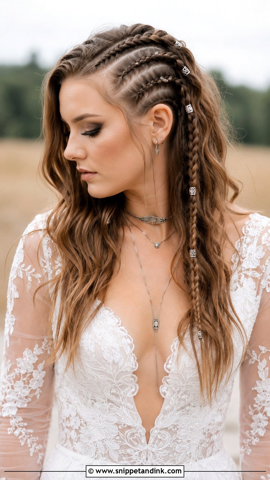 Cornrow Style Viking Braids for Brides - Snippet and Ink - 25 Viking Bridal Hair Ideas