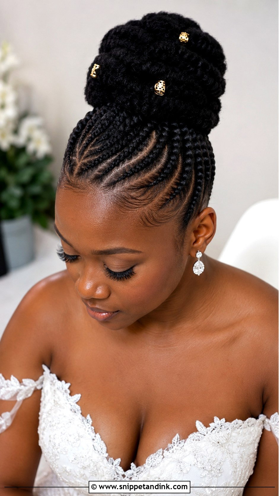 Cornrow Updo With Bun - Snippet and Ink - 20 4c Bridal Hairstyles