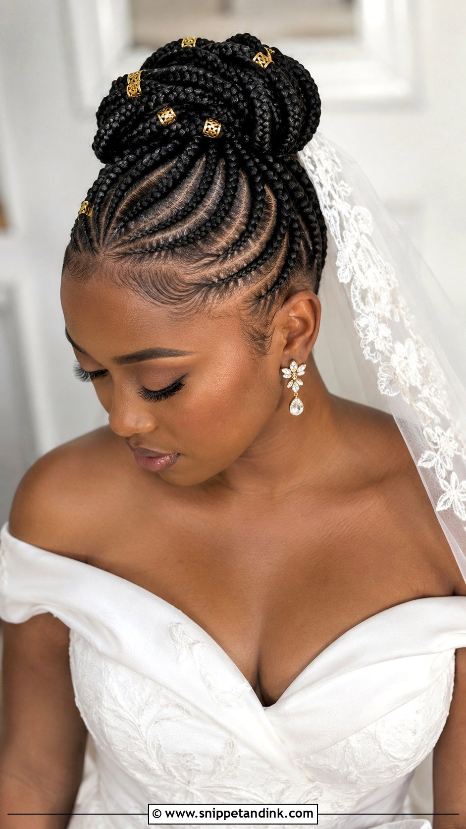 Cornrow Updo for Black Brides - Snippet and Ink - 25 Black Hair Bride Hairstyles