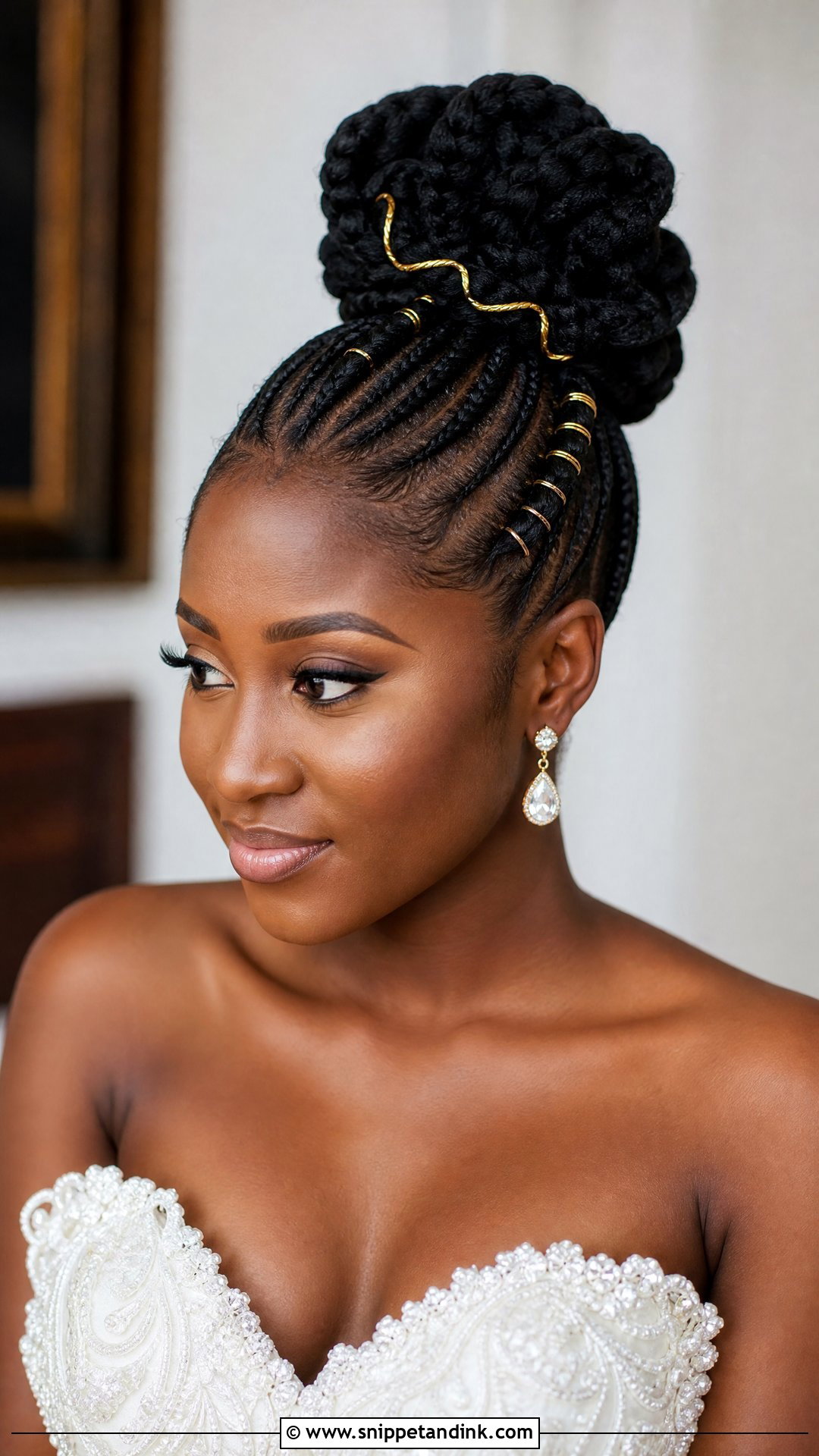 Cornrow Updo for Black Brides - Snippet and Ink - 20 African Bridal Hairstyles
