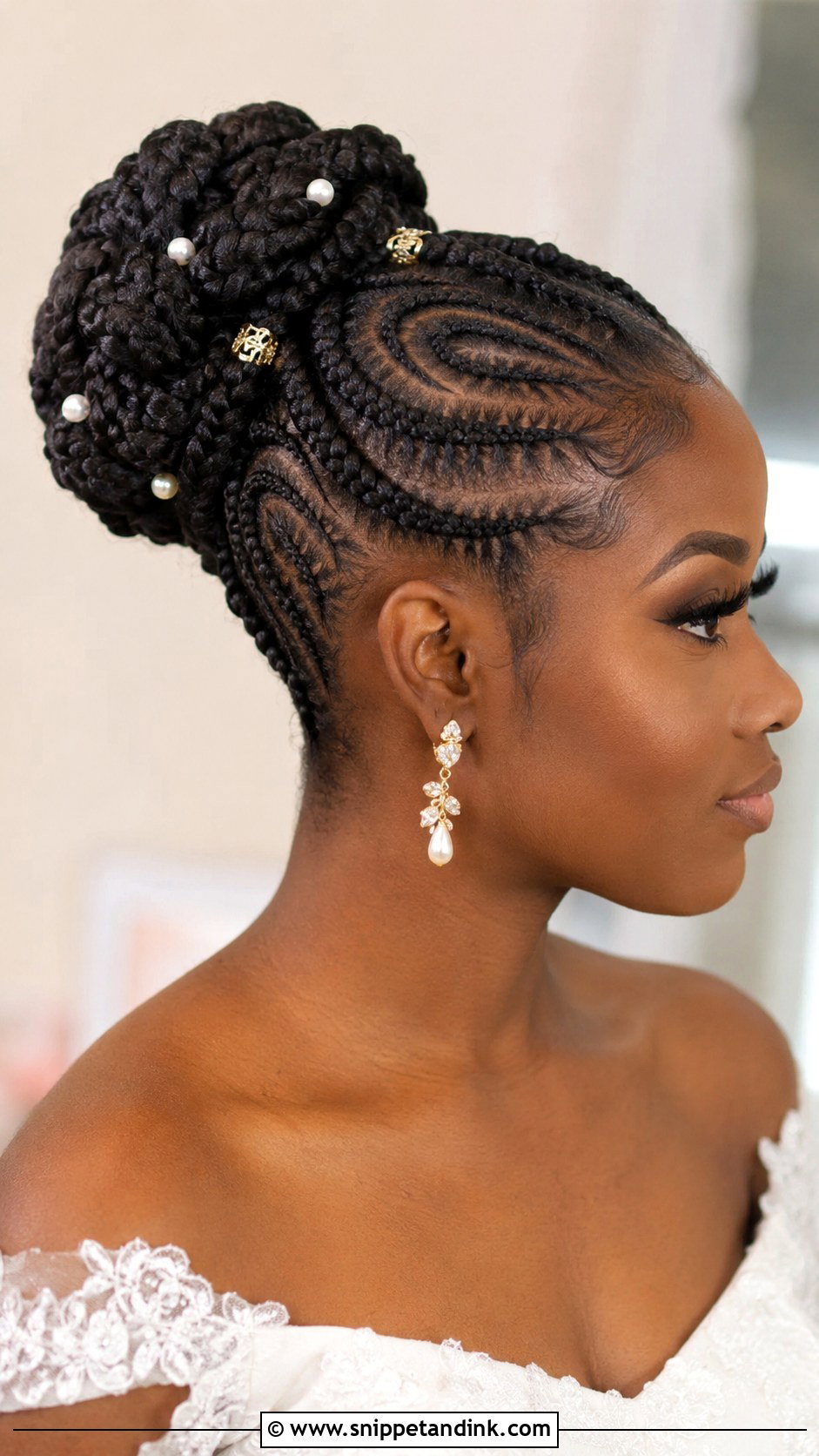 Cornrow Updo for Bride - Snippet and Ink - 20 Natural Hairstyles for Wedding