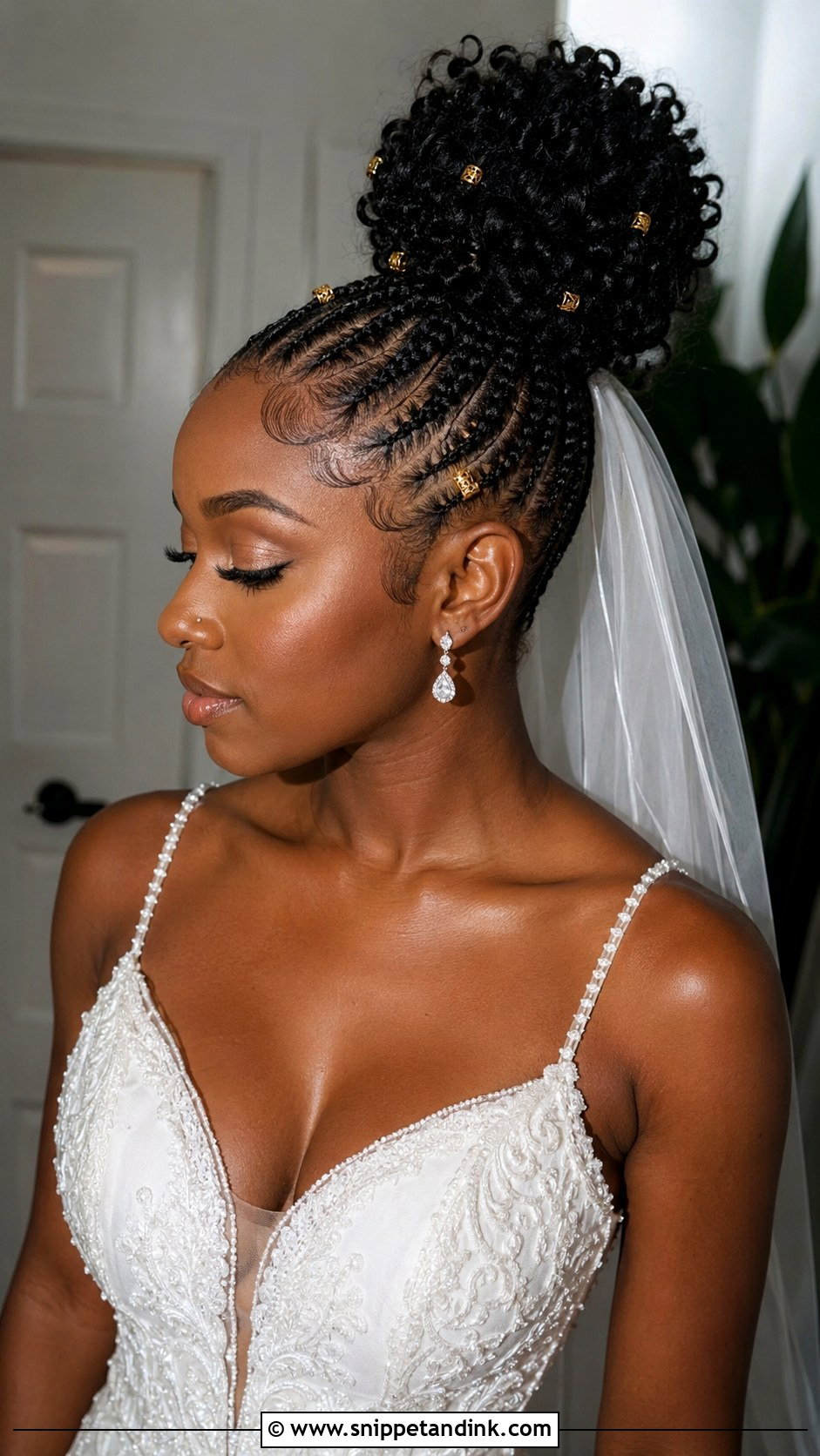 Cornrows Into A Bun - Snippet and Ink - 20 Natural Hair Wedding Hairstyles
