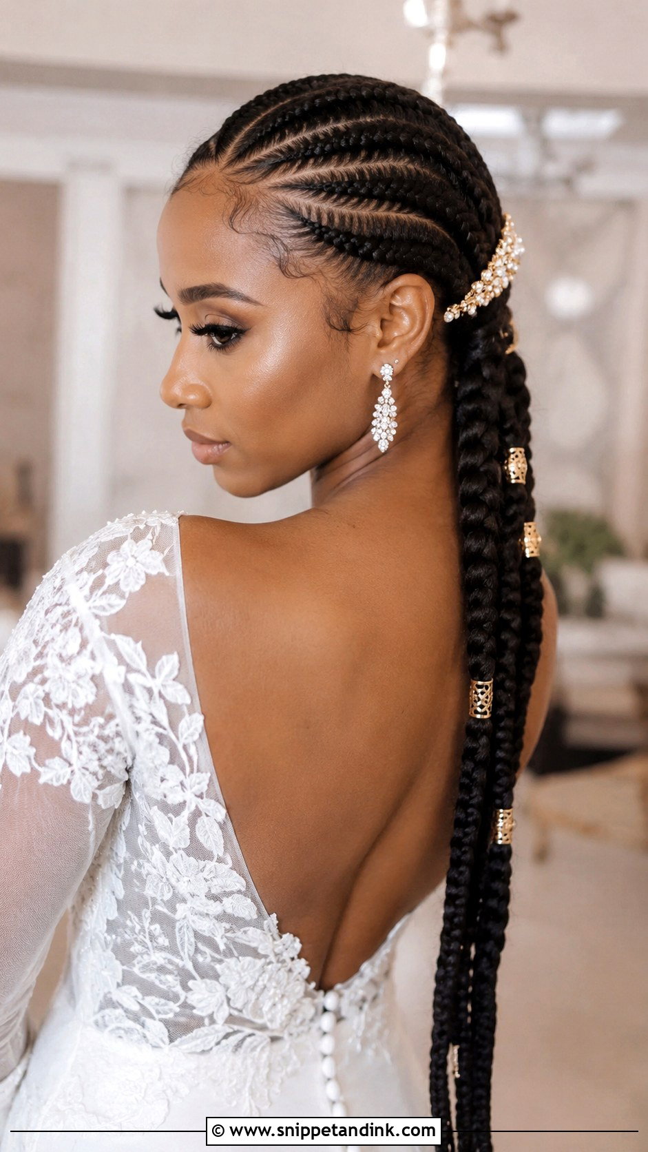 Cornrows Into Long Braided Ponytail - Snippet and Ink - 20 African Bride Hairstyles