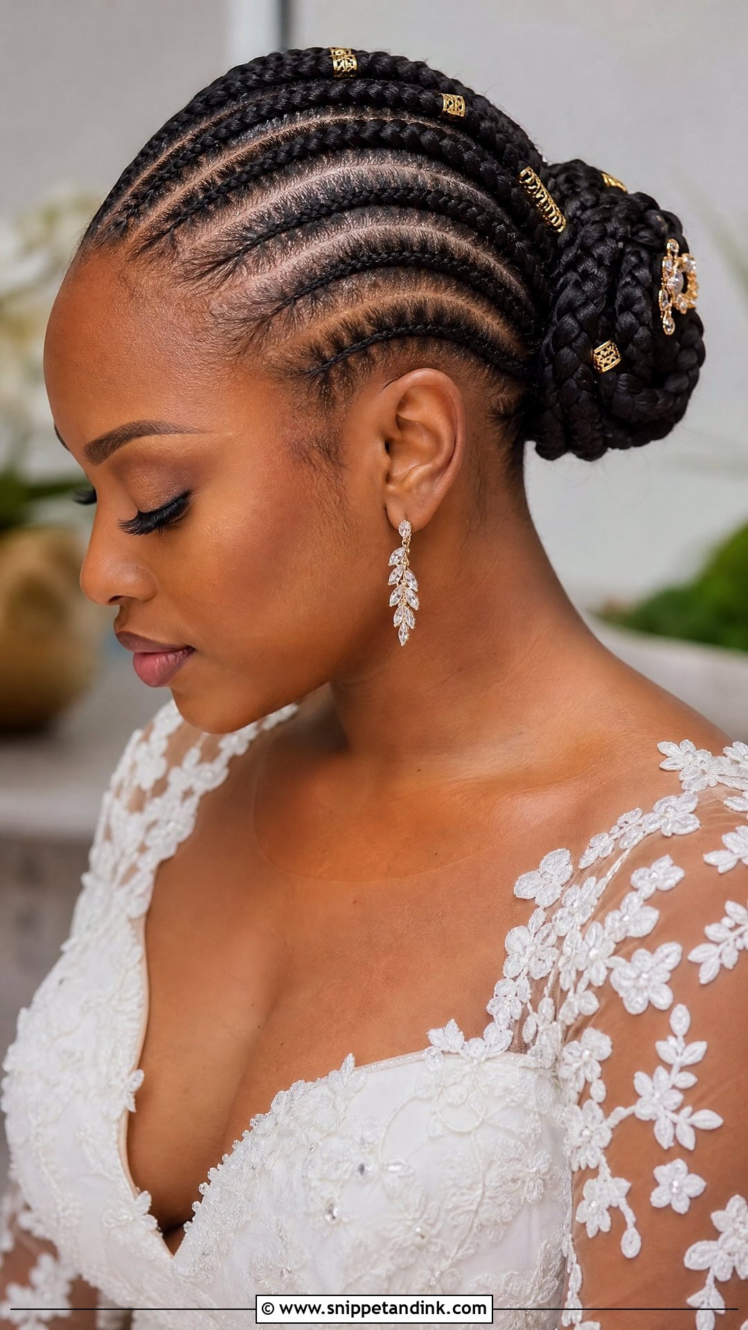 Cornrows Into a Bun - Snippet and Ink - 20 Wedding Hair Black Hair Ideas