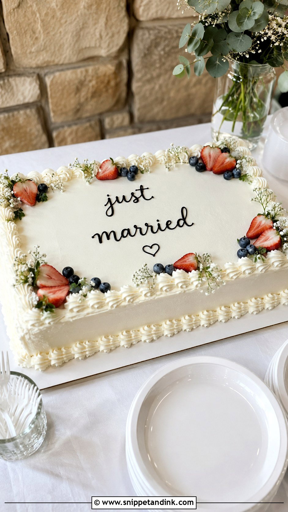 Costco Sheet Cake Wedding Cake - Snippet and Ink - 20 Budget Wedding Cake Ideas