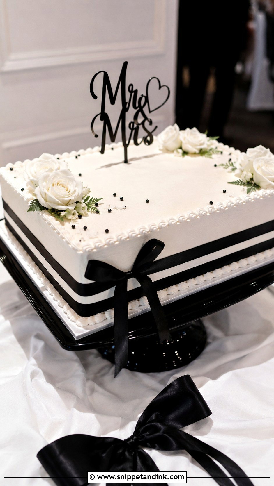 Costco Wedding Sheet Cake With Black And White Theme - Snippet and Ink - 20 Costco Wedding Sheet Cake Ideas