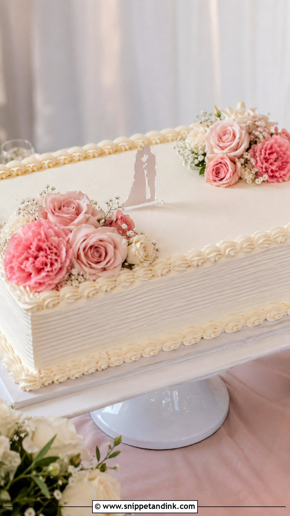 Costco Wedding Sheet Cake With Blush Flowers - Snippet and Ink - 20 Costco Wedding Sheet Cake Ideas
