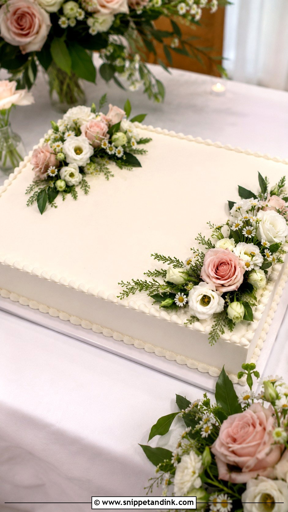 Costco Wedding Sheet Cake With Fresh Flowers - Snippet and Ink - 20 Costco Wedding Sheet Cake Ideas