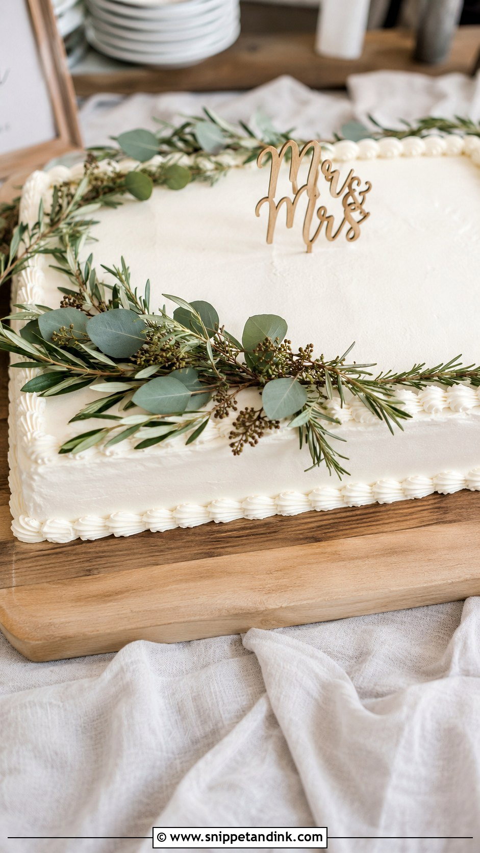Costco Wedding Sheet Cake With Greenery - Snippet and Ink - 20 Costco Wedding Sheet Cake Ideas