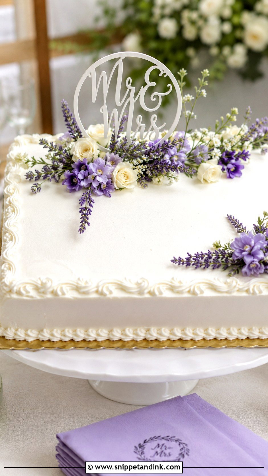 Costco Wedding Sheet Cake With Lavender Flowers - Snippet and Ink - 20 Costco Wedding Sheet Cake Ideas