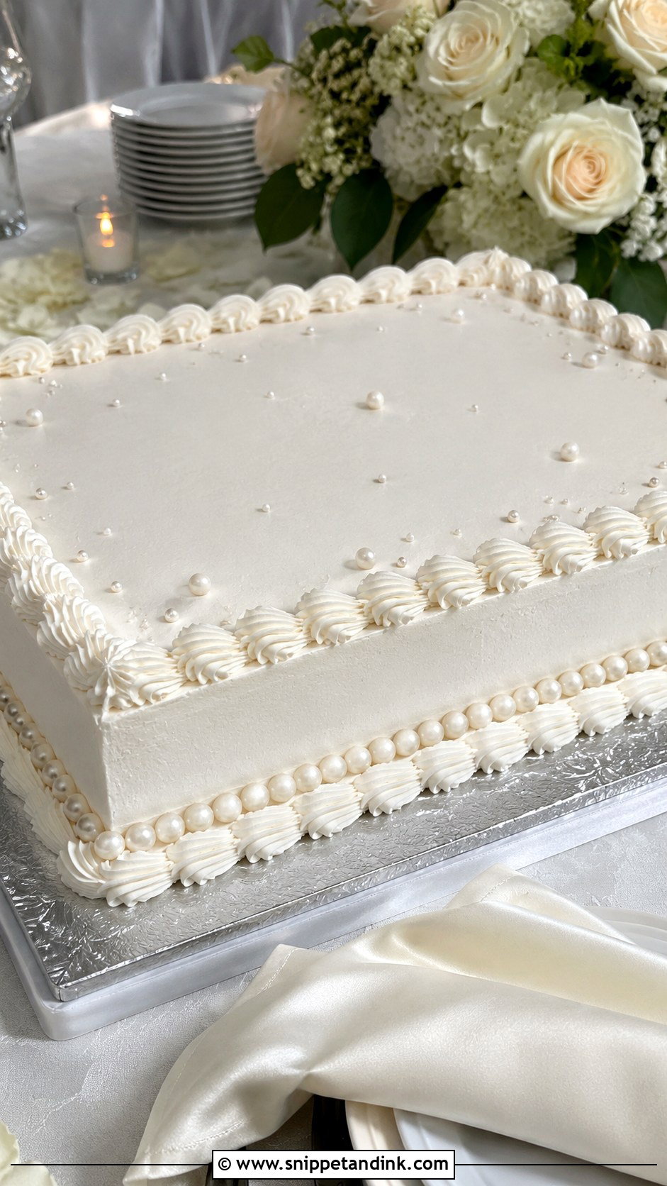 Costco Wedding Sheet Cake With Pearl Border - Snippet and Ink - 20 Costco Wedding Sheet Cake Ideas