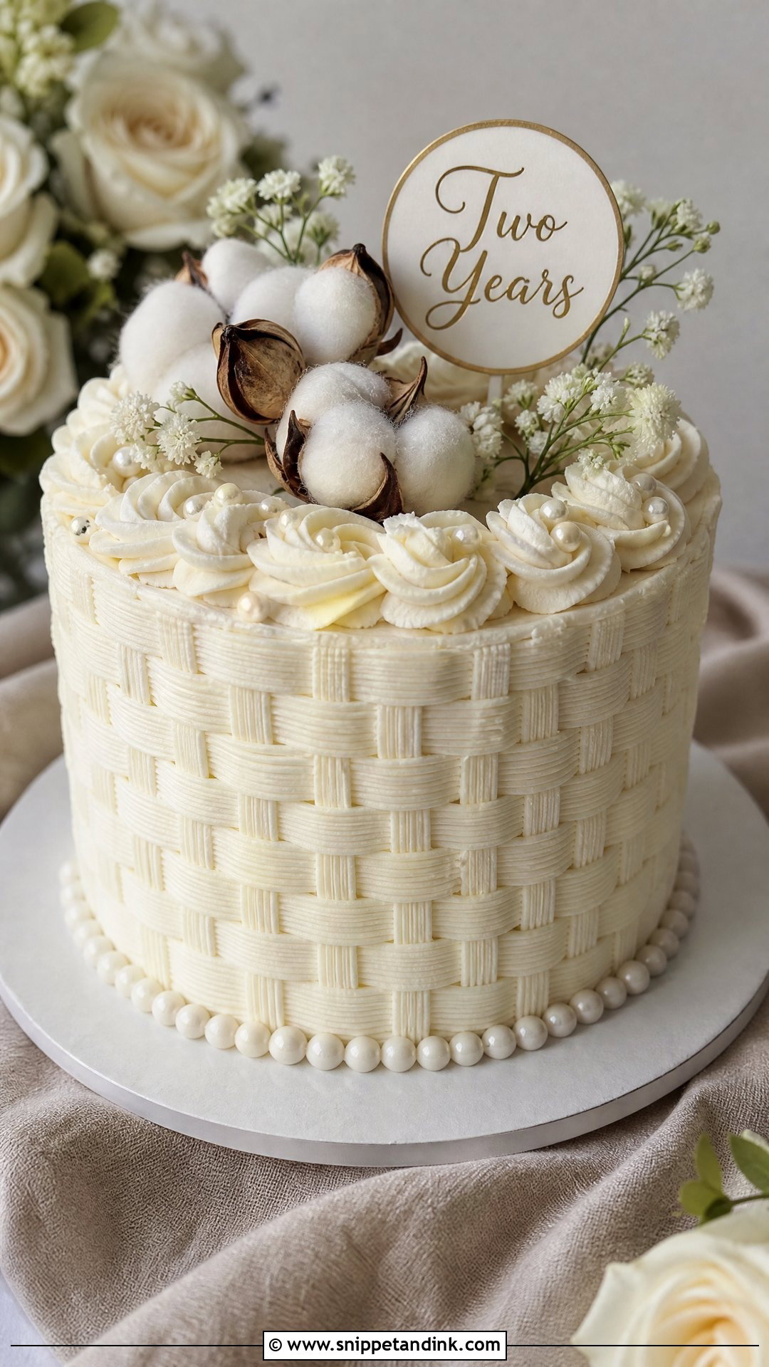 Cotton Anniversary Cake - Snippet and Ink - 30 2 Year Anniversary Cake Ideas